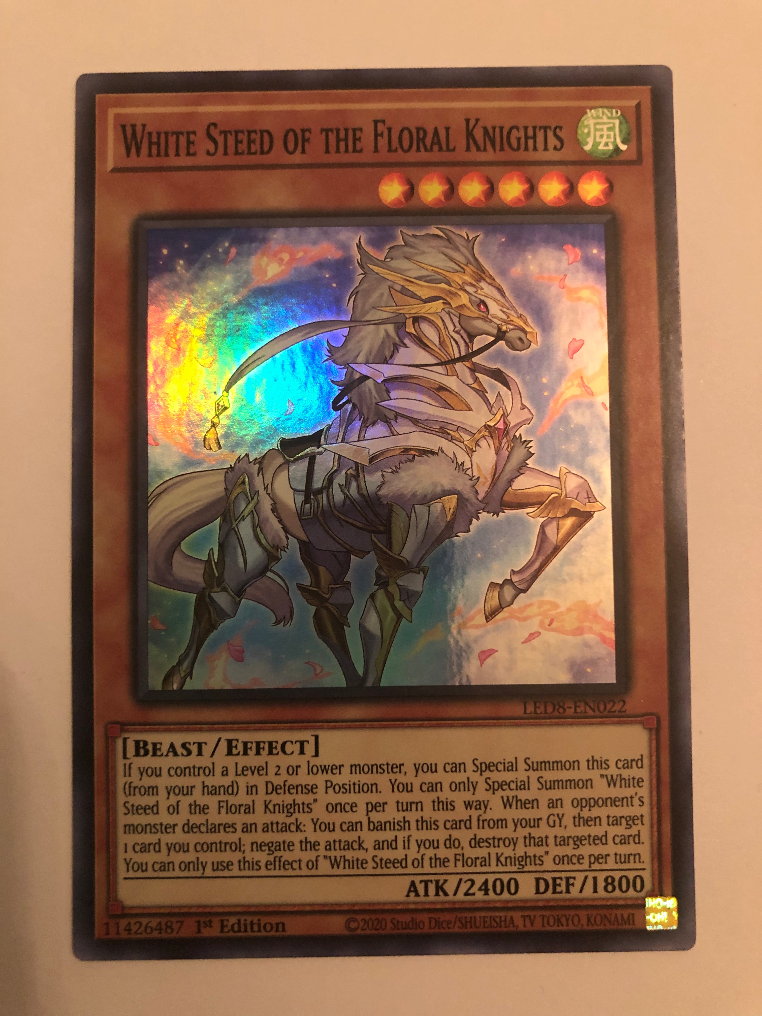 Yugioh! White Steed of the Floral Knights LED8-EN022 Super Rare 1st Ed Yugioh! White Steed of the Floral Knights LED8-EN022 Super Rare 1st Ed
