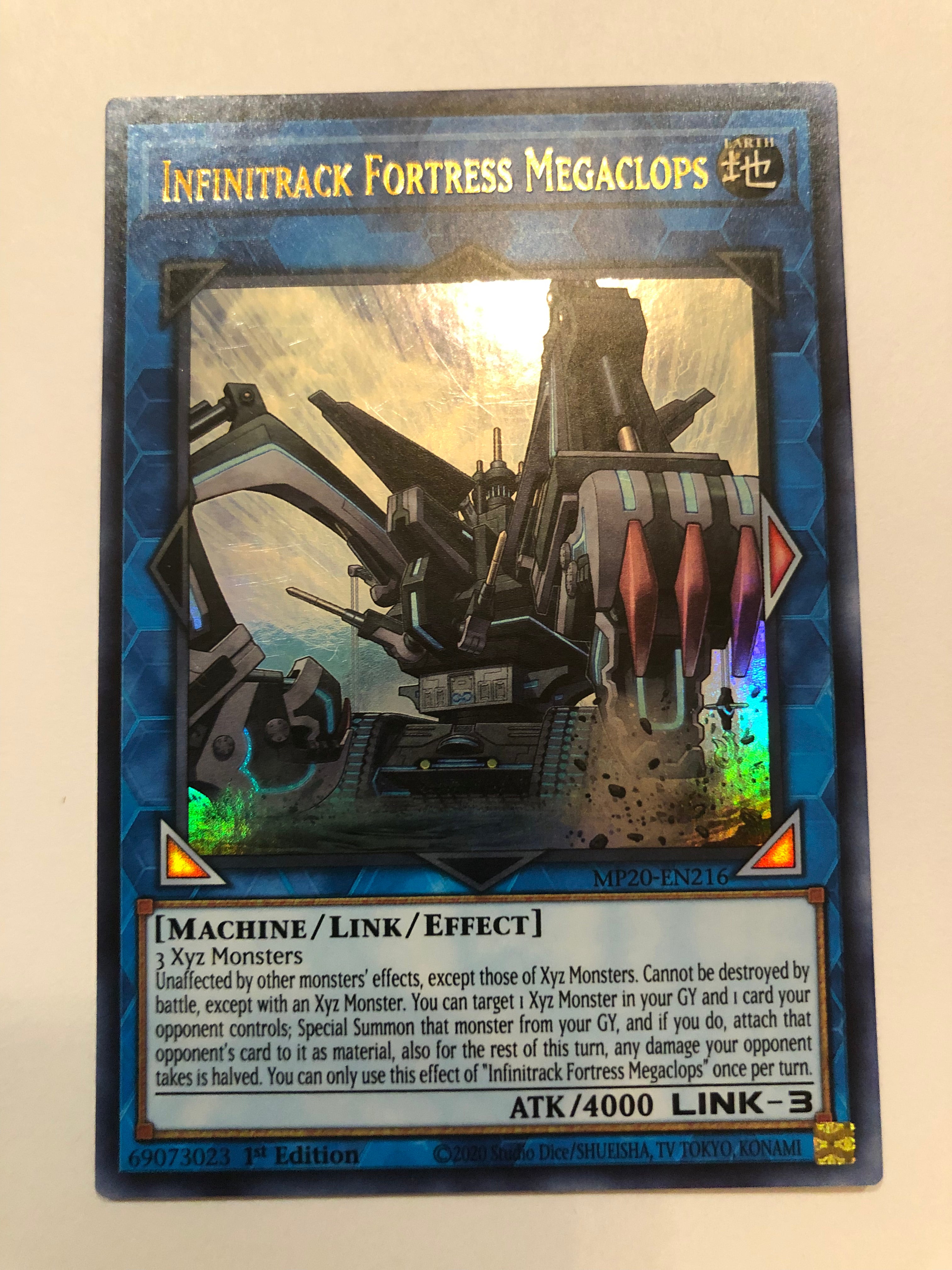 Yugioh Infinitrack Fortress Megaclops MP20-EN216 Ultra Rare 1st Editio