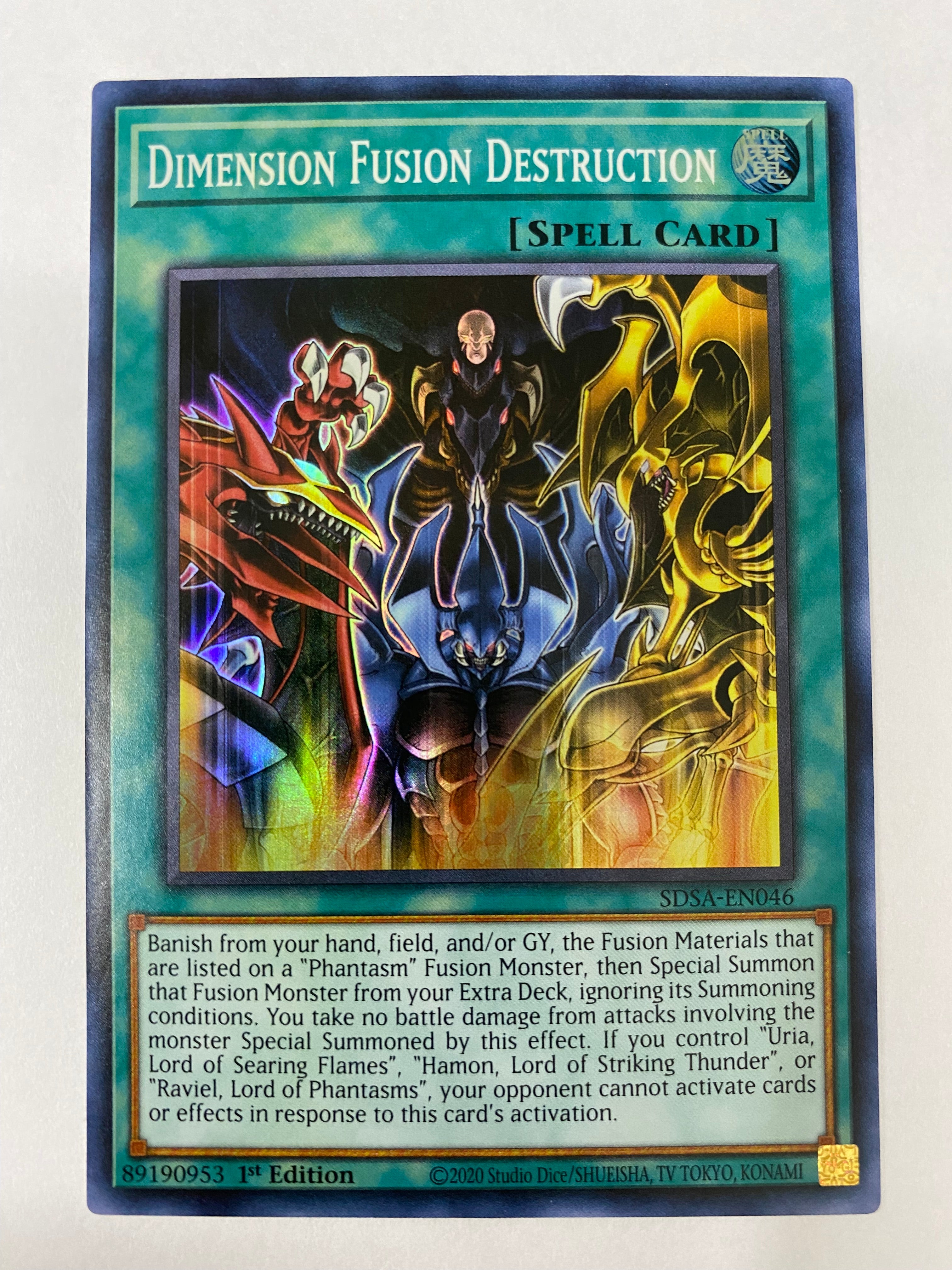 yugioh dimension cards Yugioh Dimension Fusion Destruction SDSA-EN046 Super Rare 1st Edition