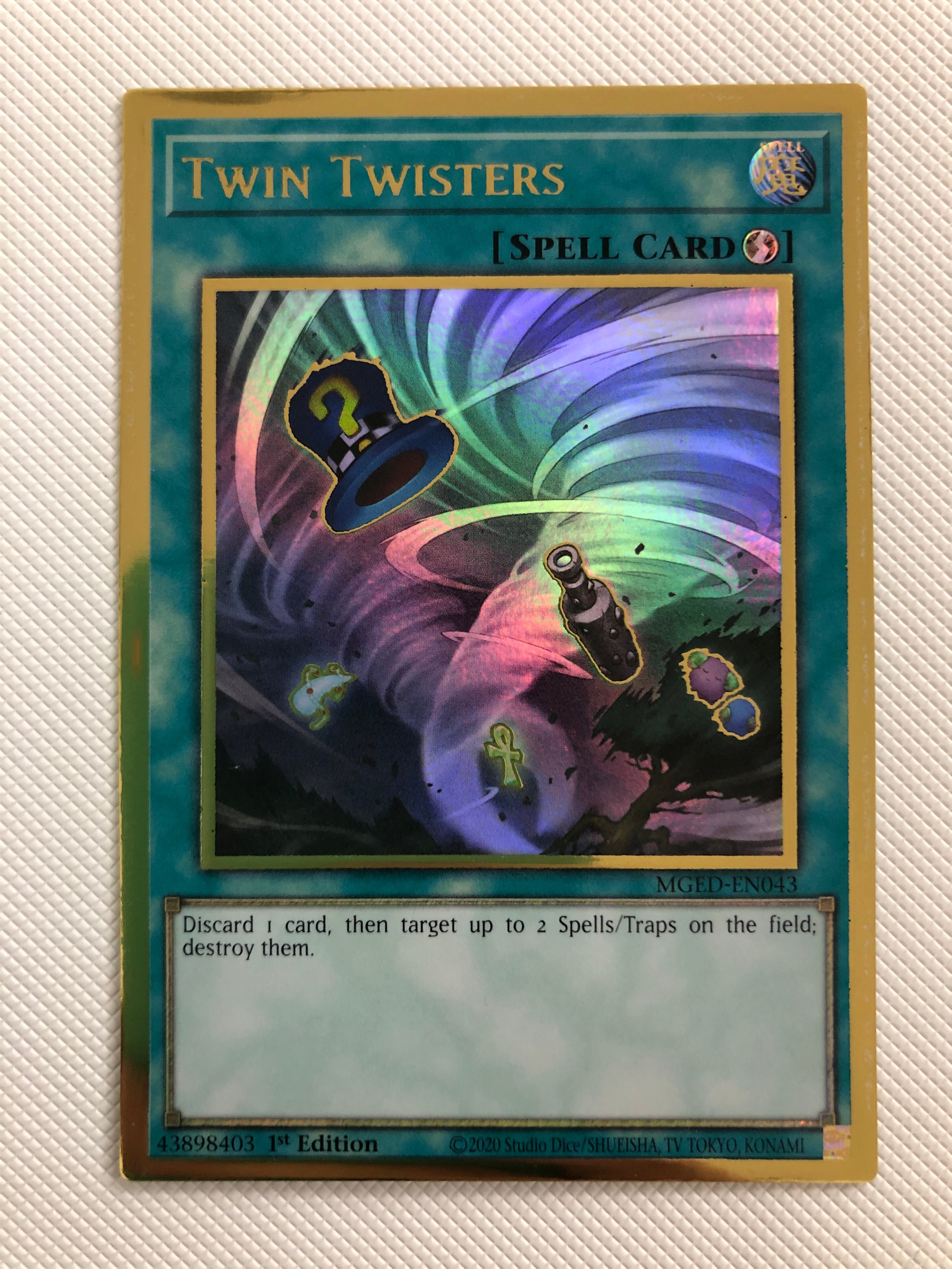 twister yugioh card Yugioh Twin Twisters MGED-EN043 Gold Rare 1st Edition Near Mint