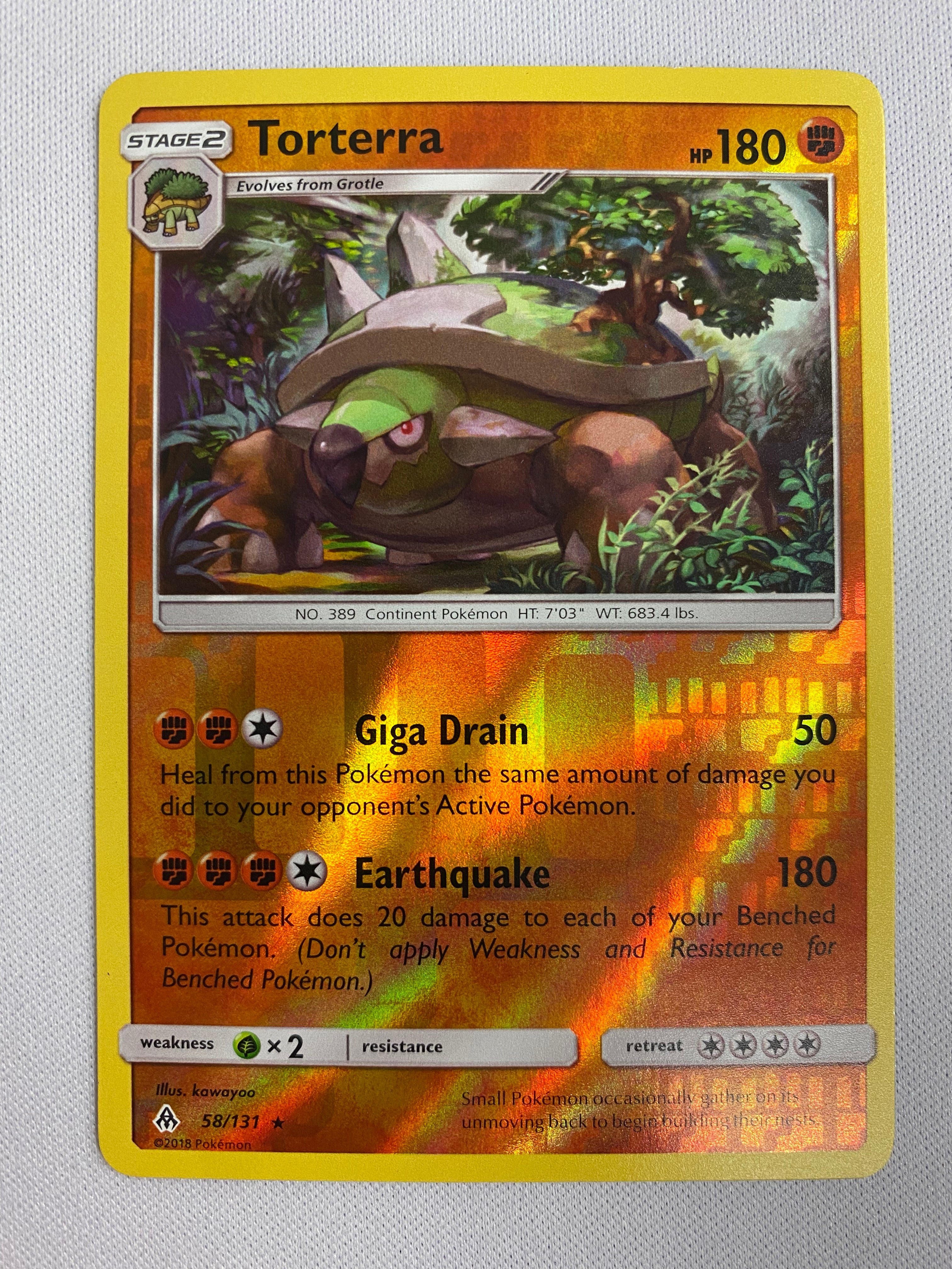 Torterra 58/131 Reverse Holo Foil Pokemon Card Forbidden Light NM