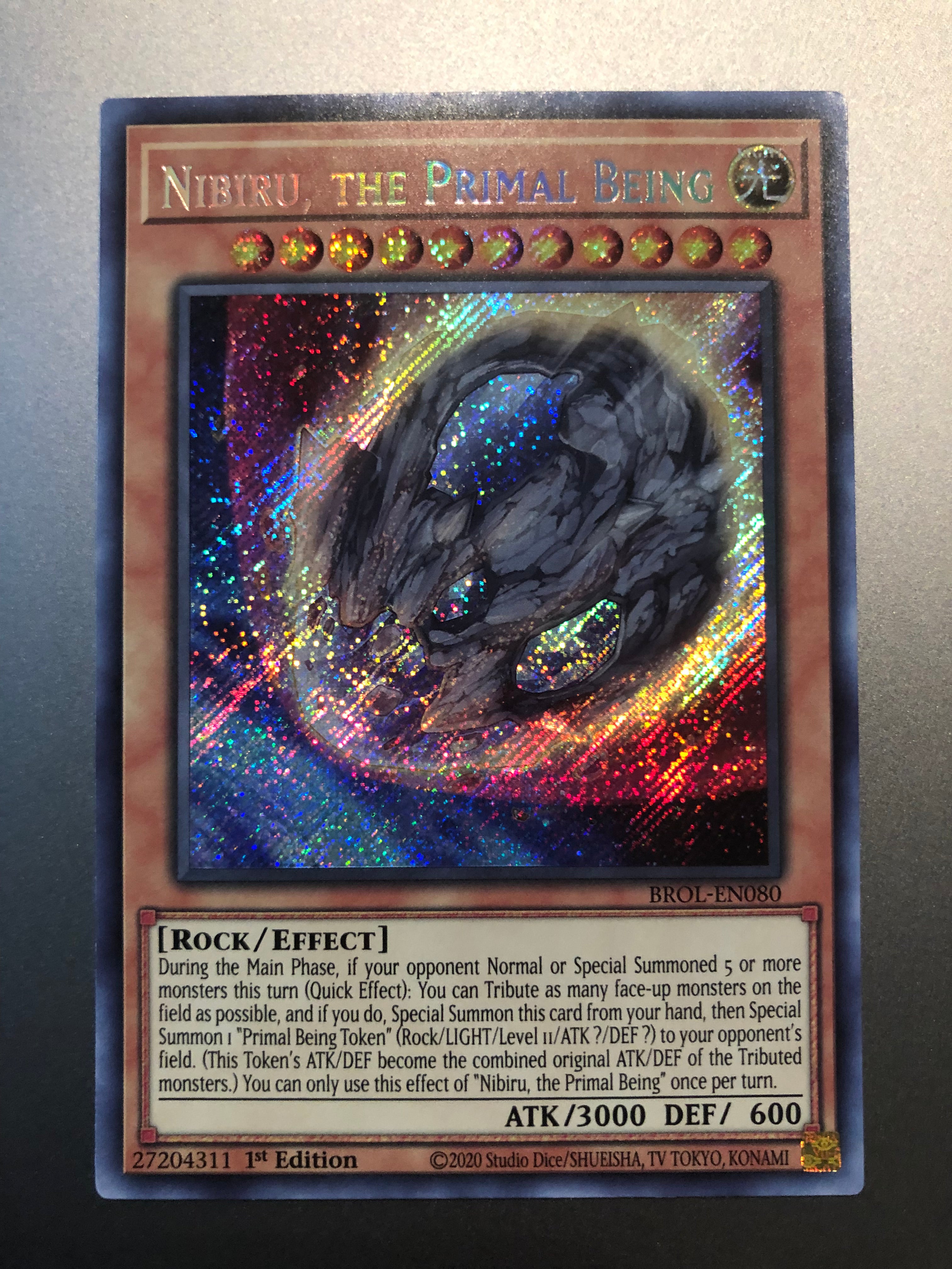 nibiru yugioh card Yugioh Nibiru, The Primal Being BROL-EN080 1st Edition Secret Rare NM