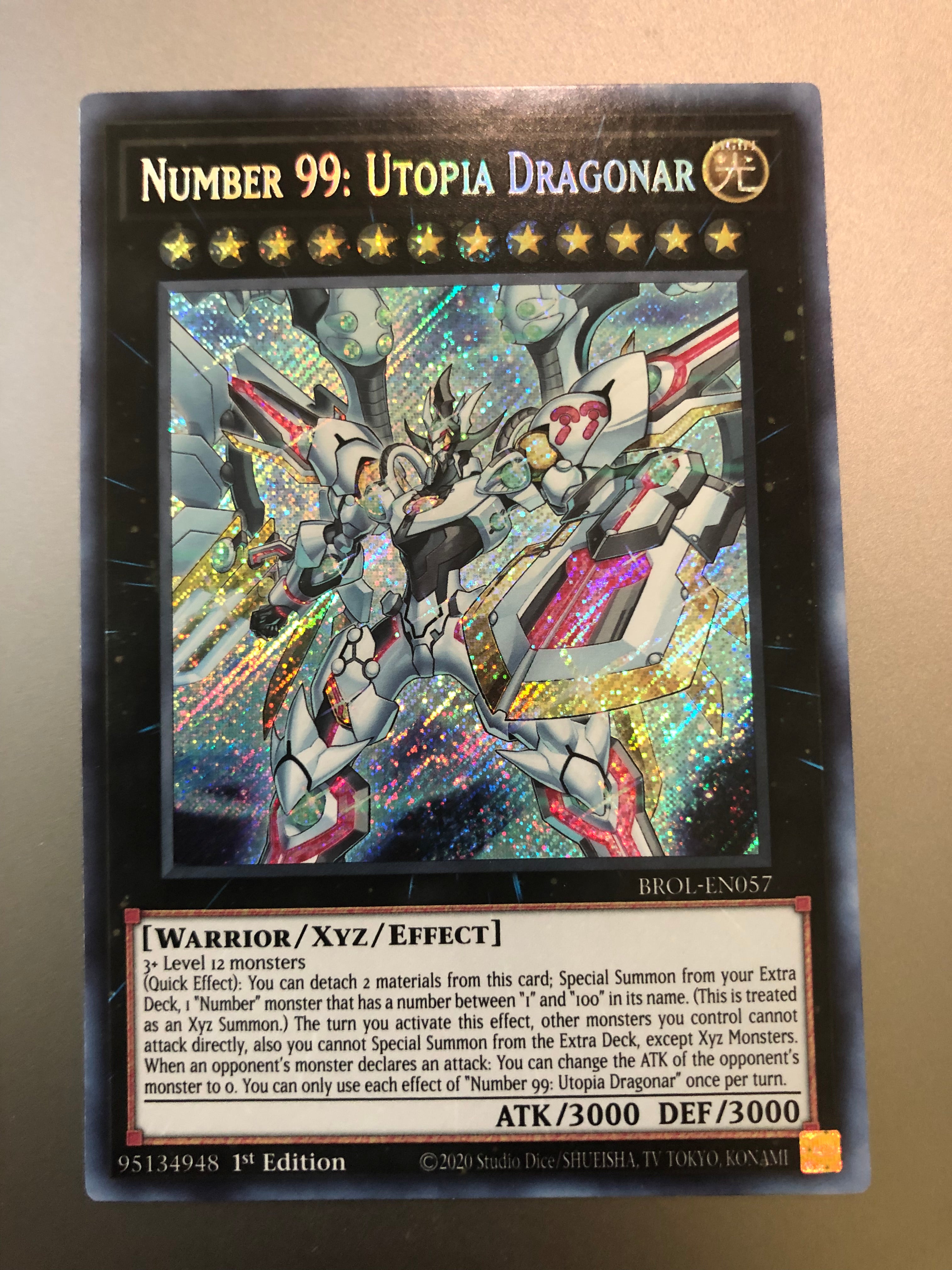 Yugioh Number 99: Utopia Dragonar BROL-EN057 Secret Rare 1st Edition N