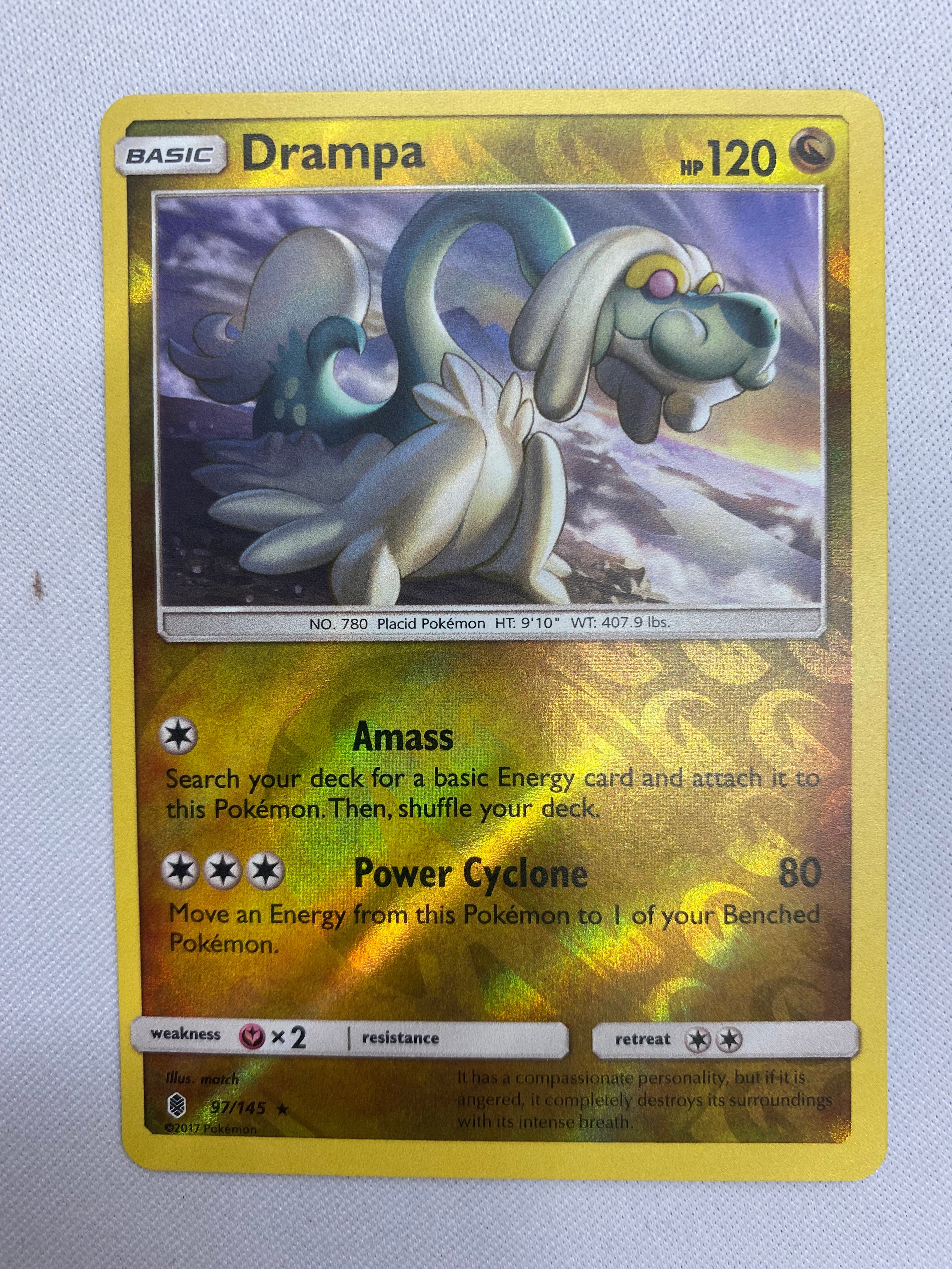 drampa pokemon card holo Drampa 97/145 Reverse Holo Foil Rare Pokemon Card NM