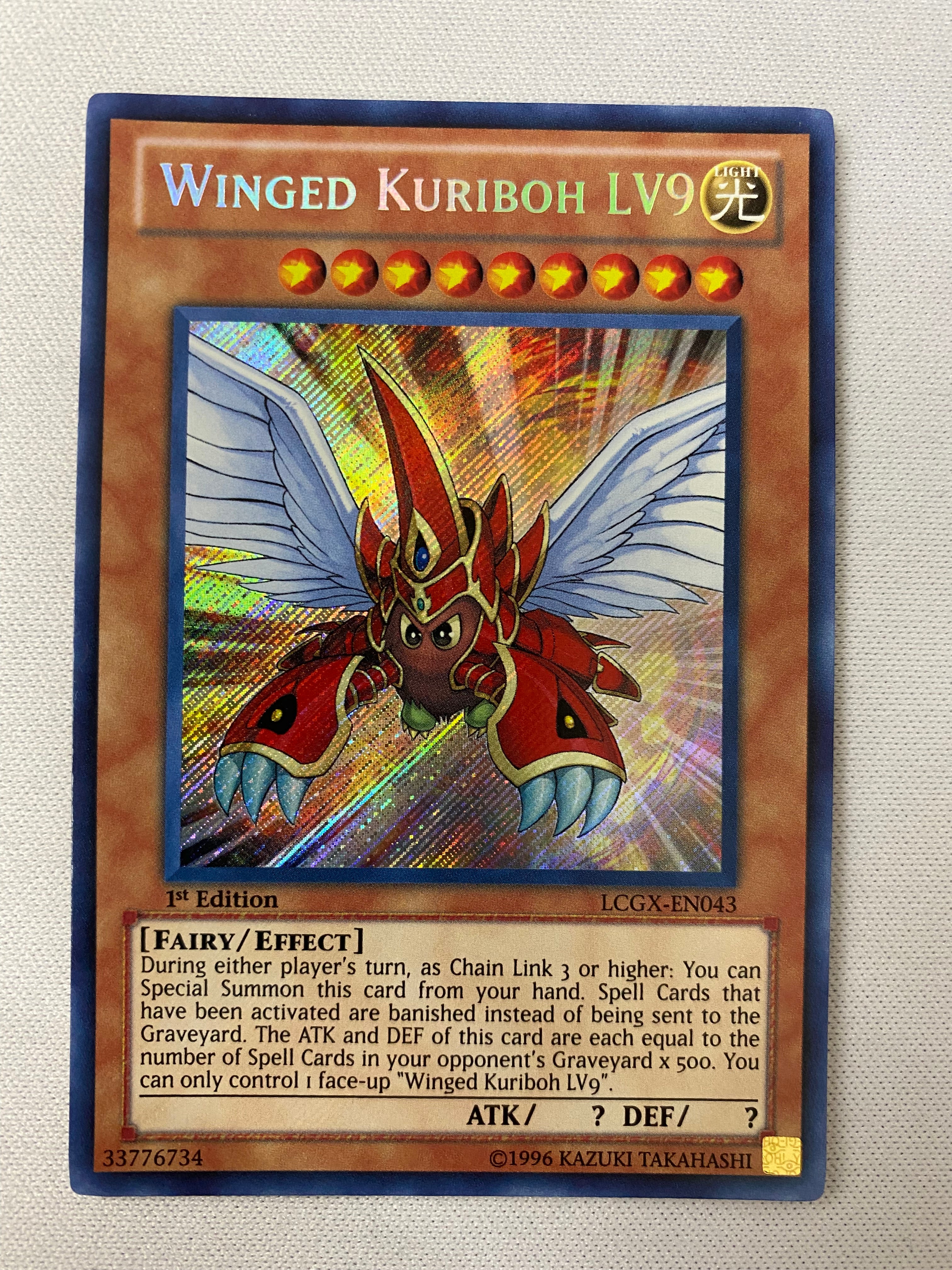 Yugioh Winged Kuriboh LV9 LCGX-EN043 Secret Rare 1st Edition NM