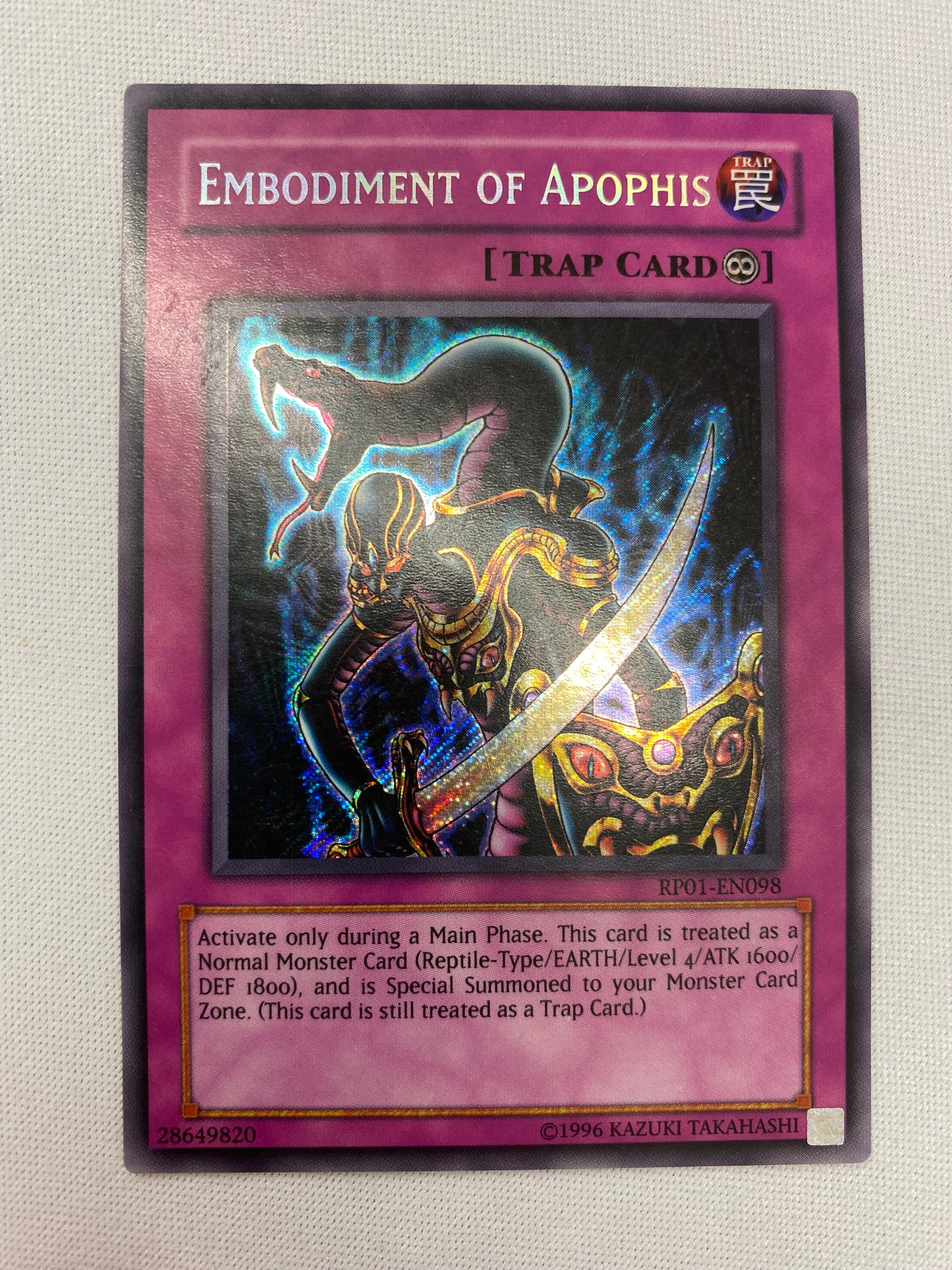 Yugioh Embodiment of Apophis RP01-EN098 Secret Rare NM/EX