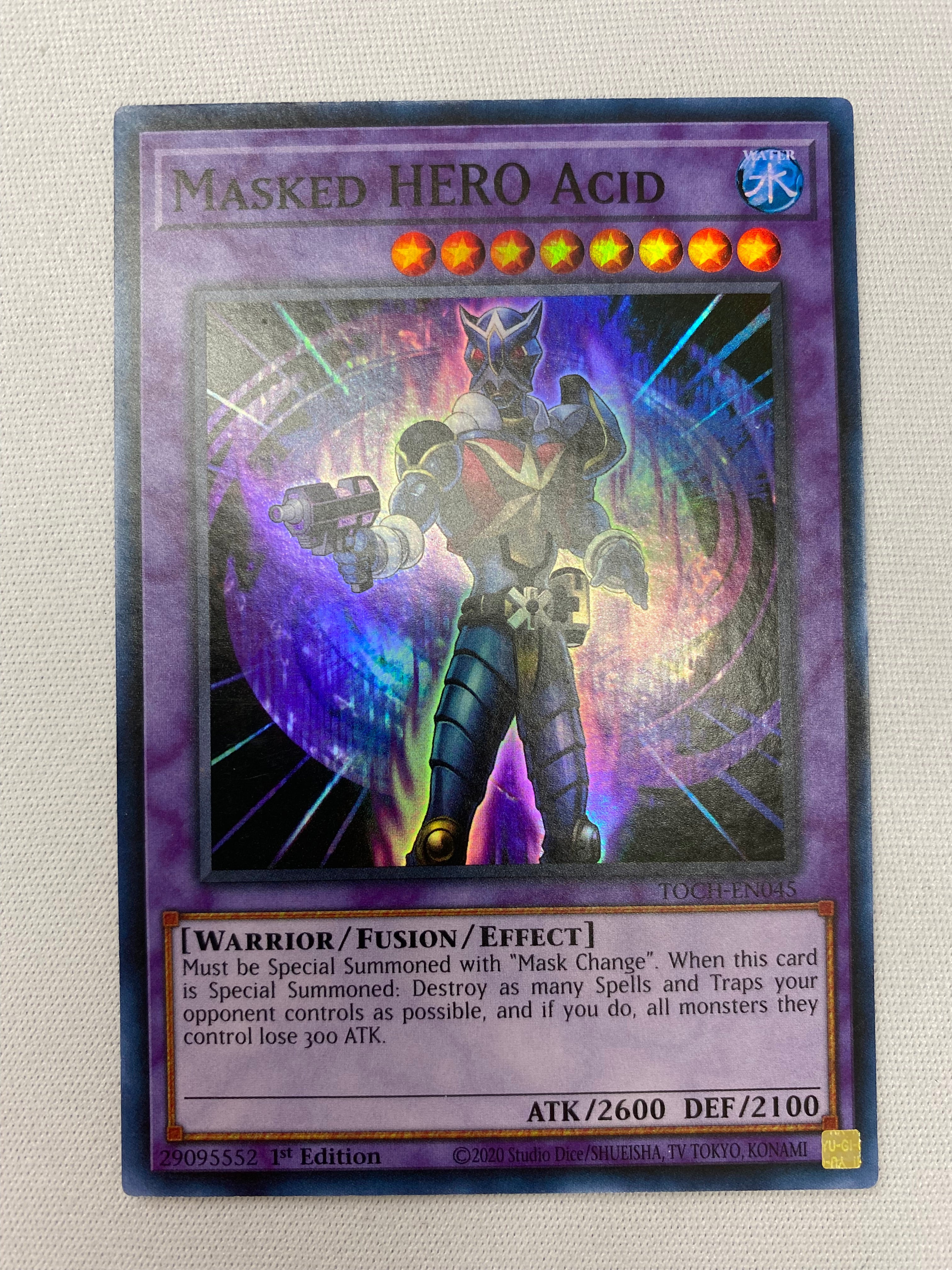 yugioh all masked hero cards Yugioh Masked HERO Acid TOCH-EN045 Super Rare 1st Edition NM
