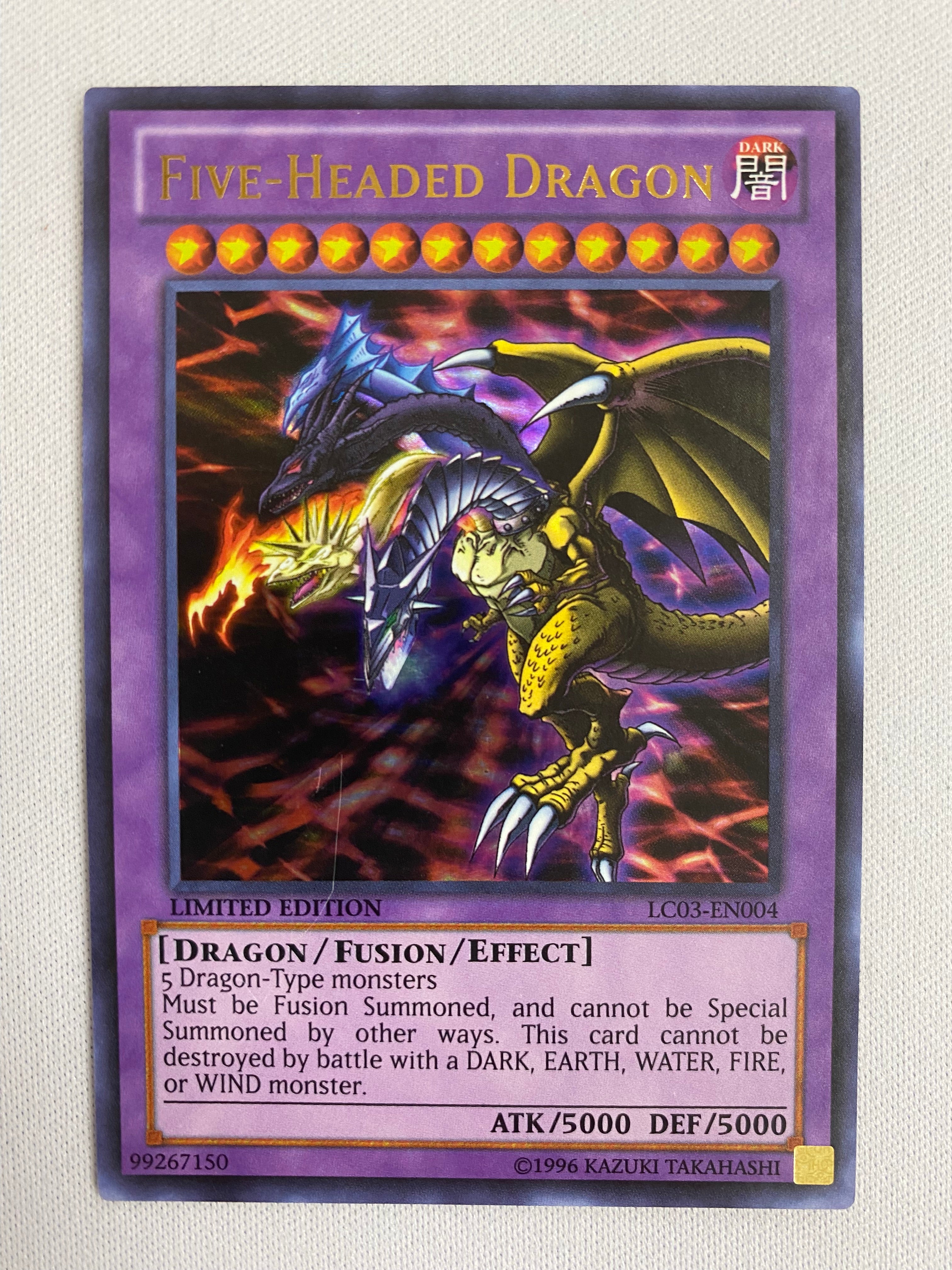 yugioh five headed dragon card YU-GI-OH! - Five-Headed (LC03-EN004) - Legendary Collection 3: Yugi's World - Limited Edition Mint / near mint condition trading card Neo Five-Headed Dragon by ALANMAC95