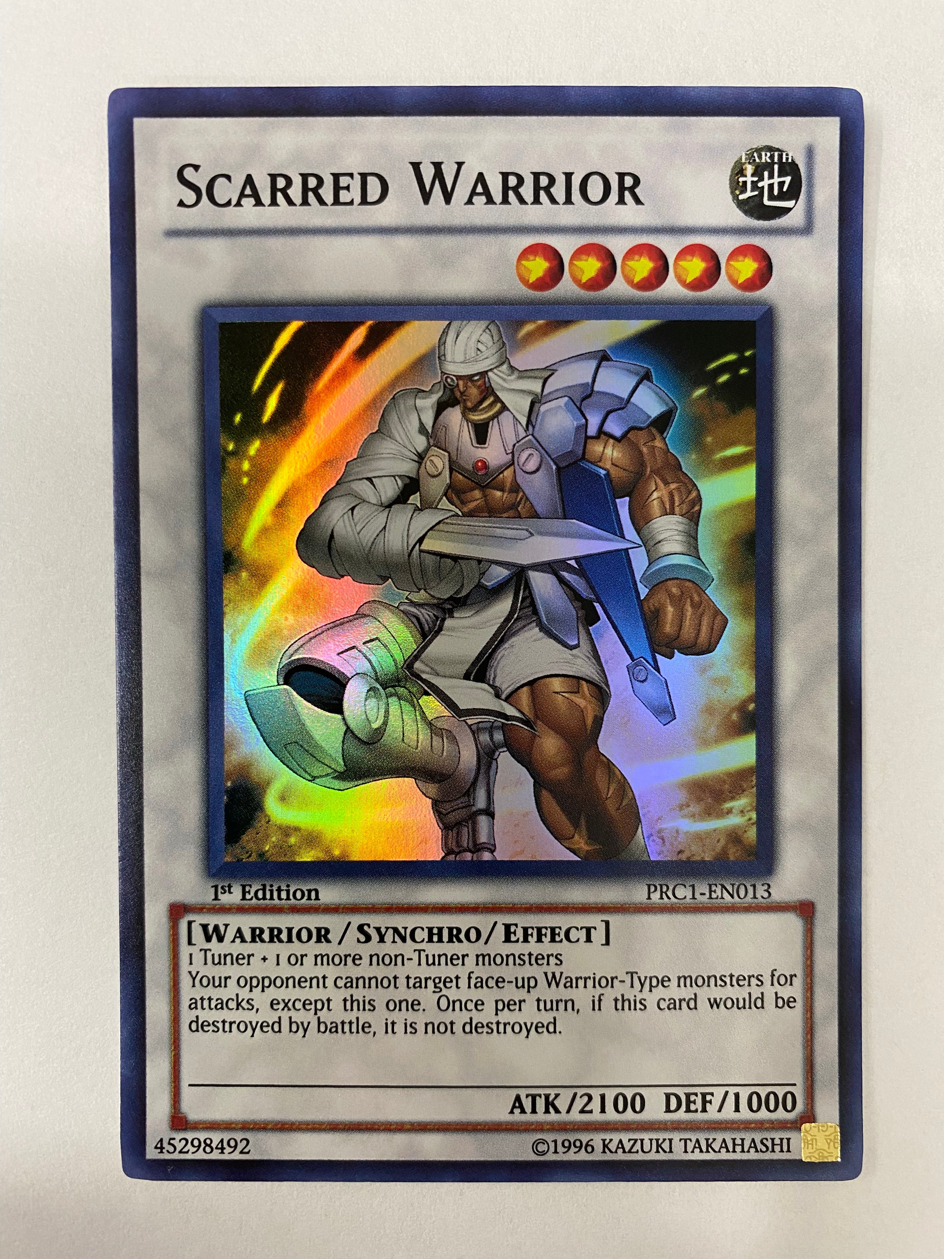 Yugioh Scarred Warrior PRC1-EN013 Super Rare 1st Edition NM Yugioh Scarred Warrior PRC1-EN013 Super Rare 1st Edition NM