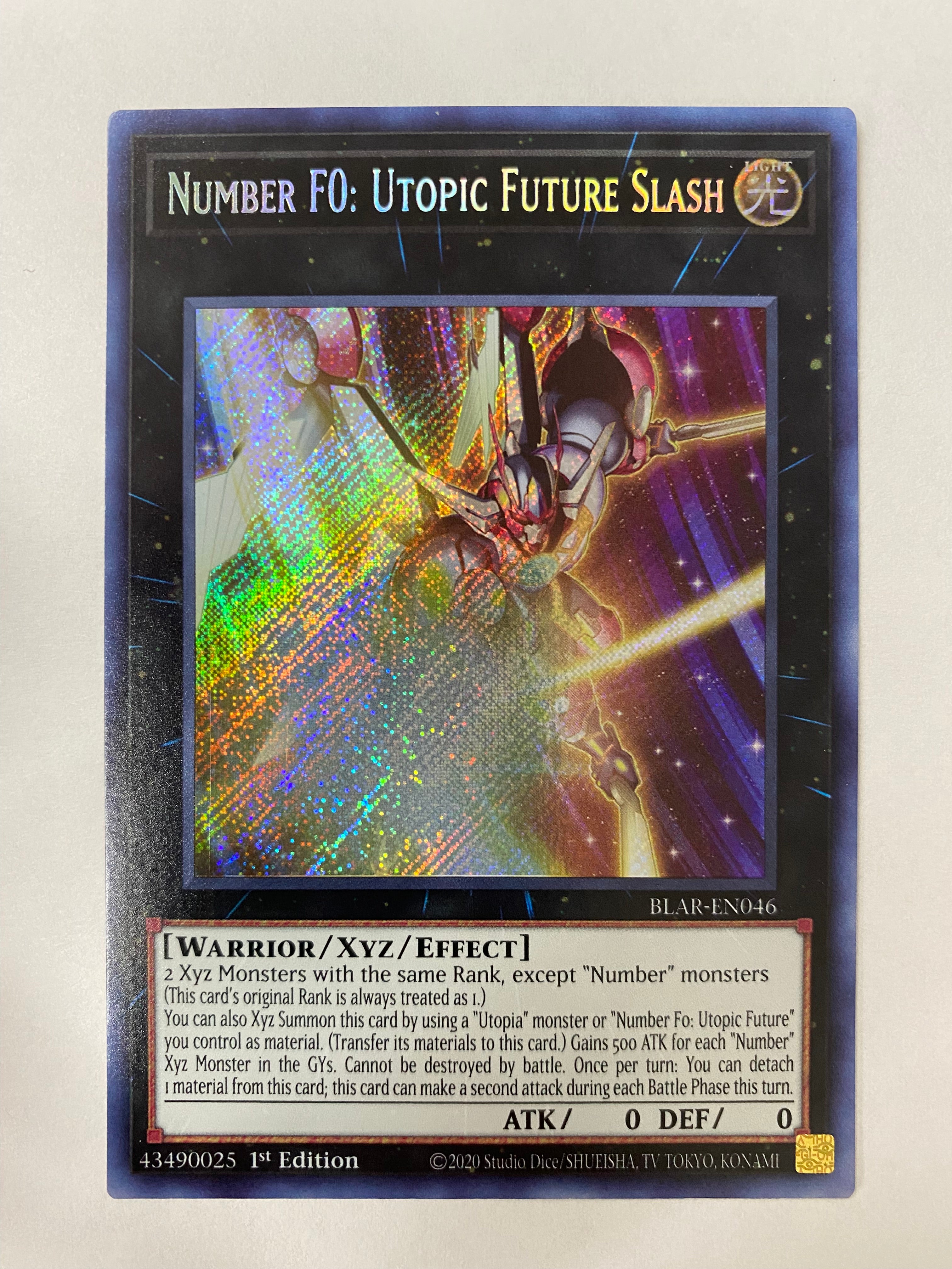 Yugioh Number F0: Utopic Future Slash BLAR-EN046 Secret Rare 1st Editi
