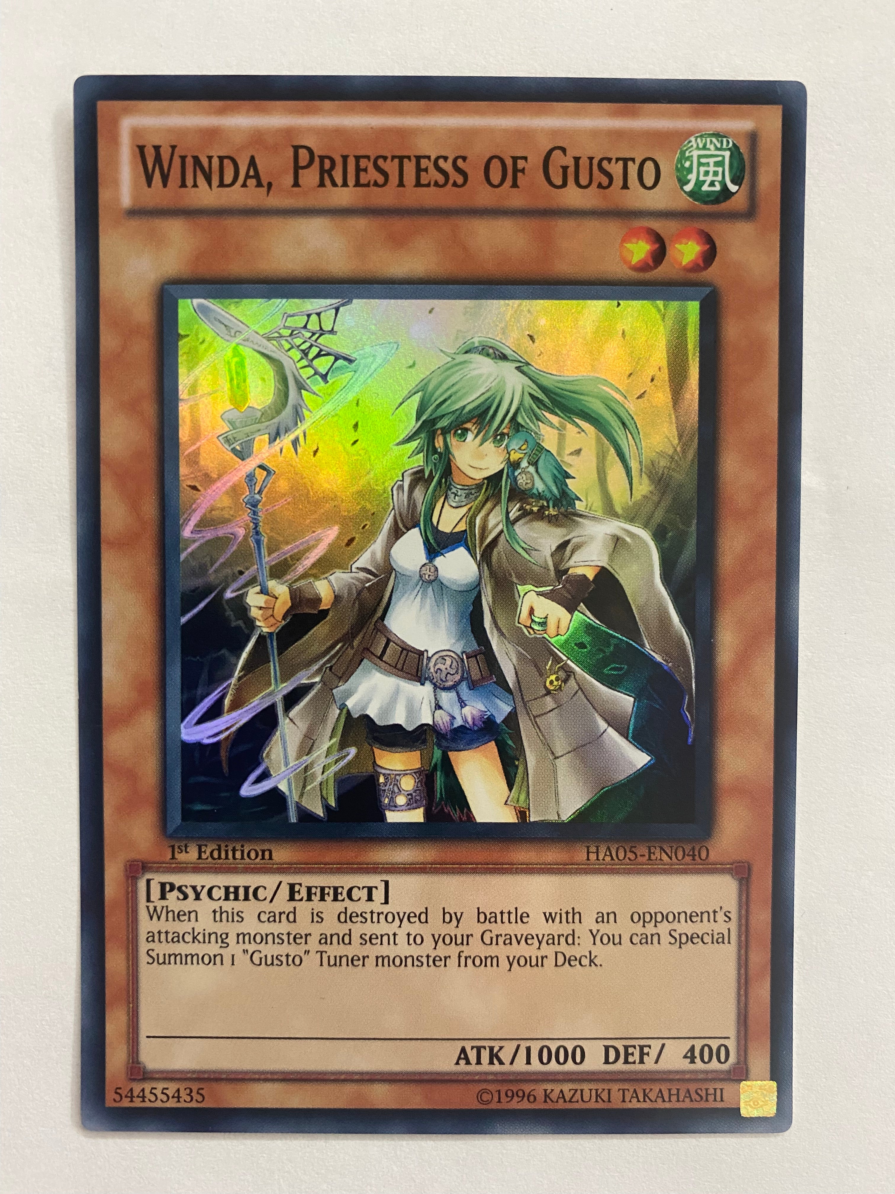 Yugioh Winda, Priestess of Gusto HA05-EN040 Super Rare 1st Edition NM Yugioh Winda, Priestess of Gusto HA05-EN040 Super Rare 1st Edition NM