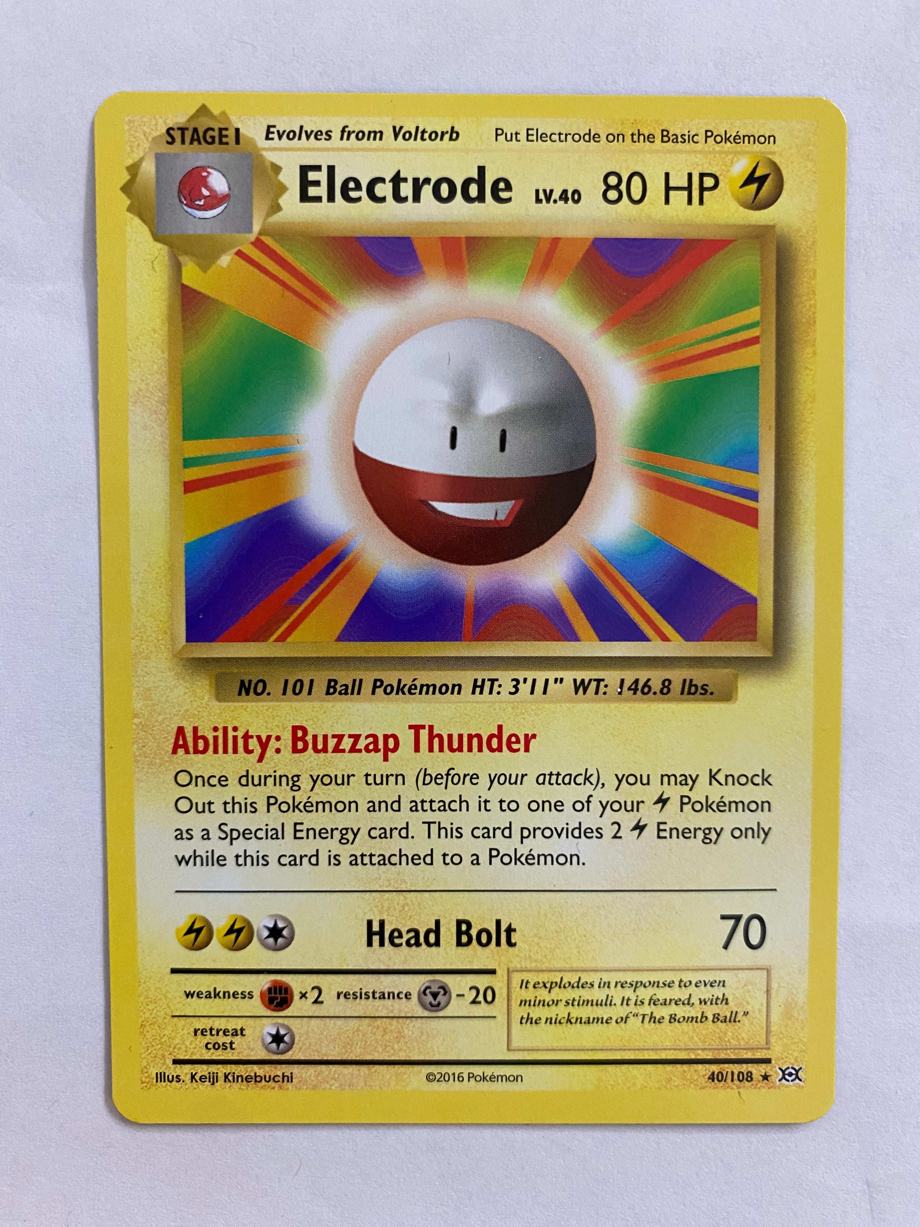 Evolutions Electrode 40/108 Rare Non Holo Pokemon Card NM Evolutions Electrode 40/108 Rare Non Holo Pokemon Card NM