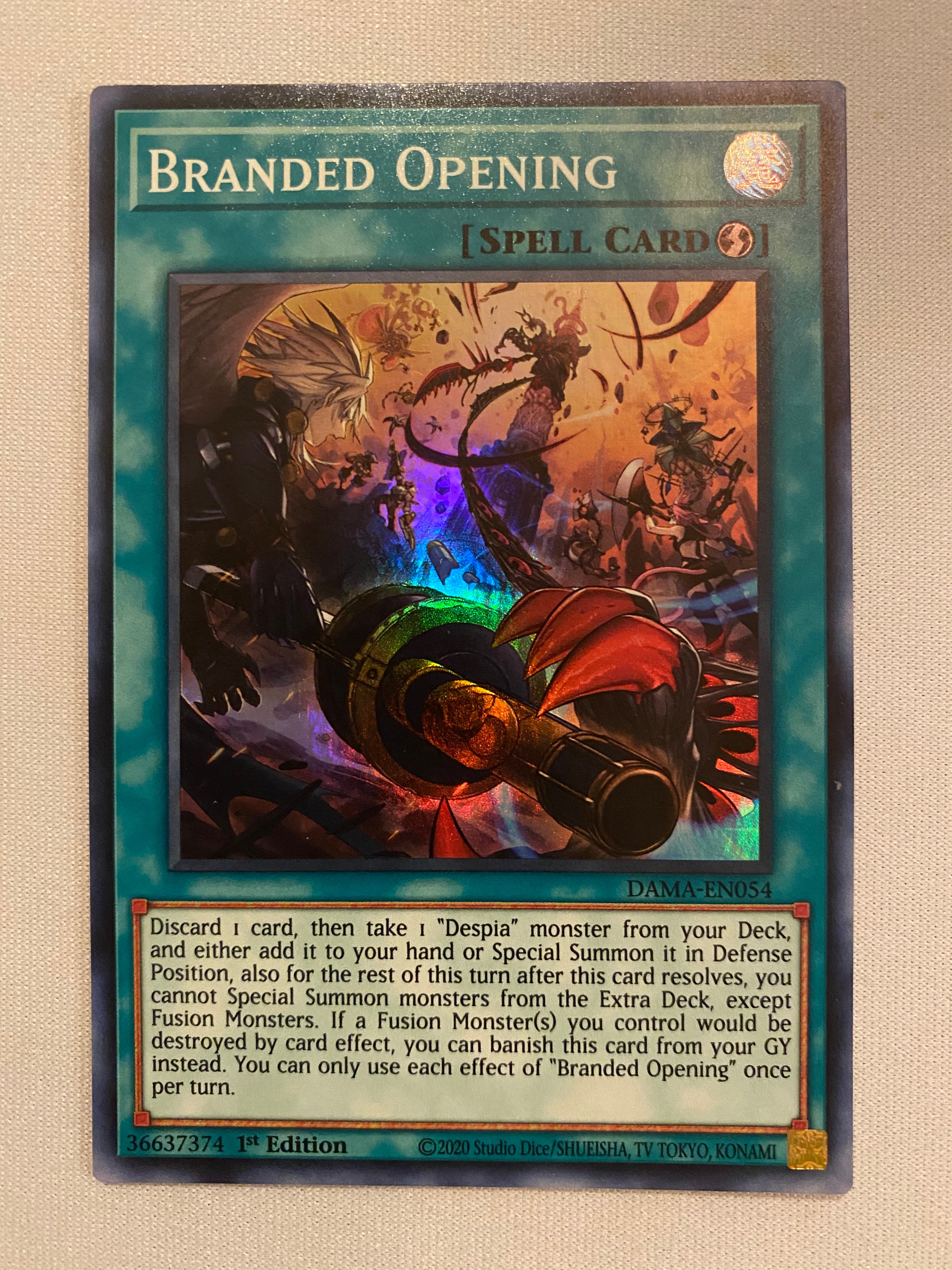 yugioh card opening Yugioh! Branded Opening DAMA-EN054 Super Rare 1st Edition Near Mint