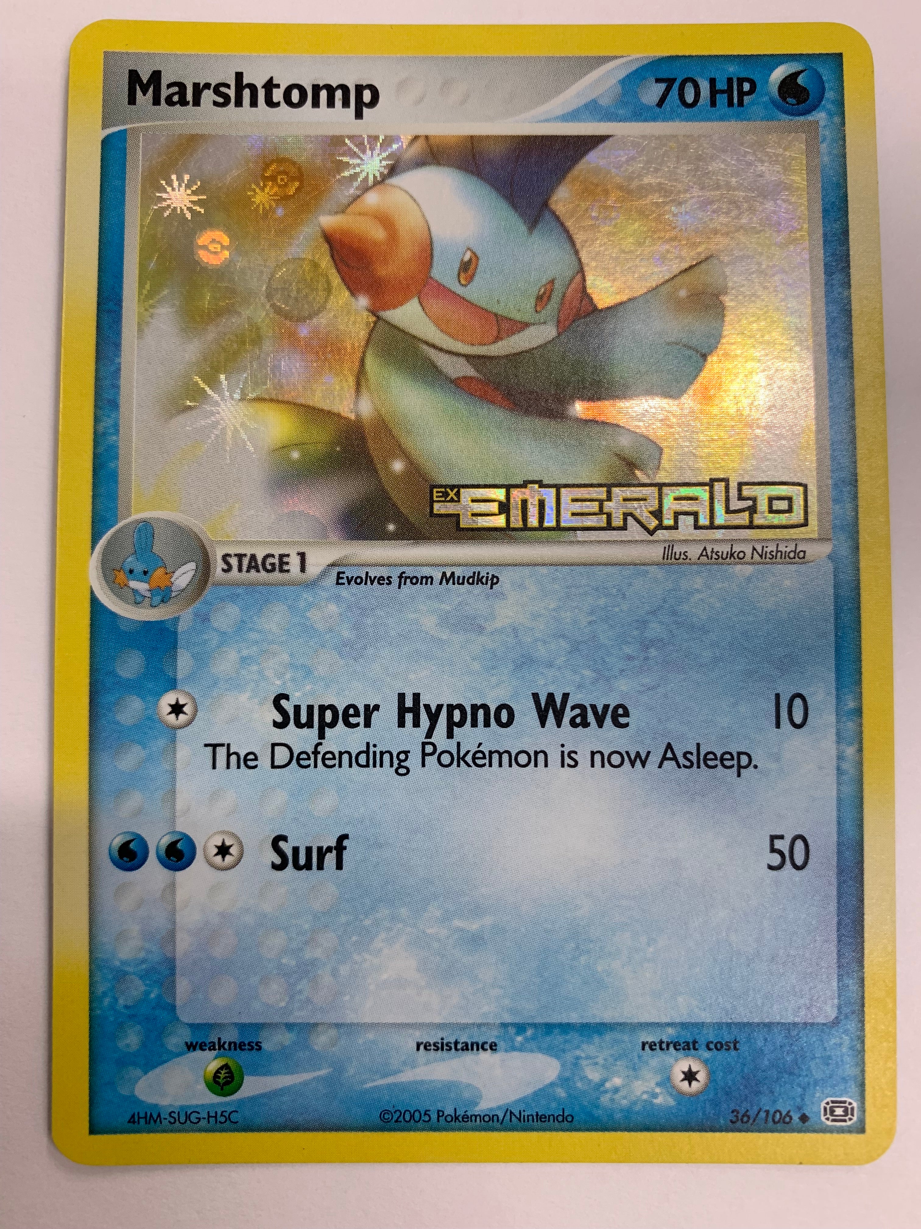 emerald pokemon cards Marshtomp 36/106 EX Emerald Rare Holo Pokemon Card Near Mint