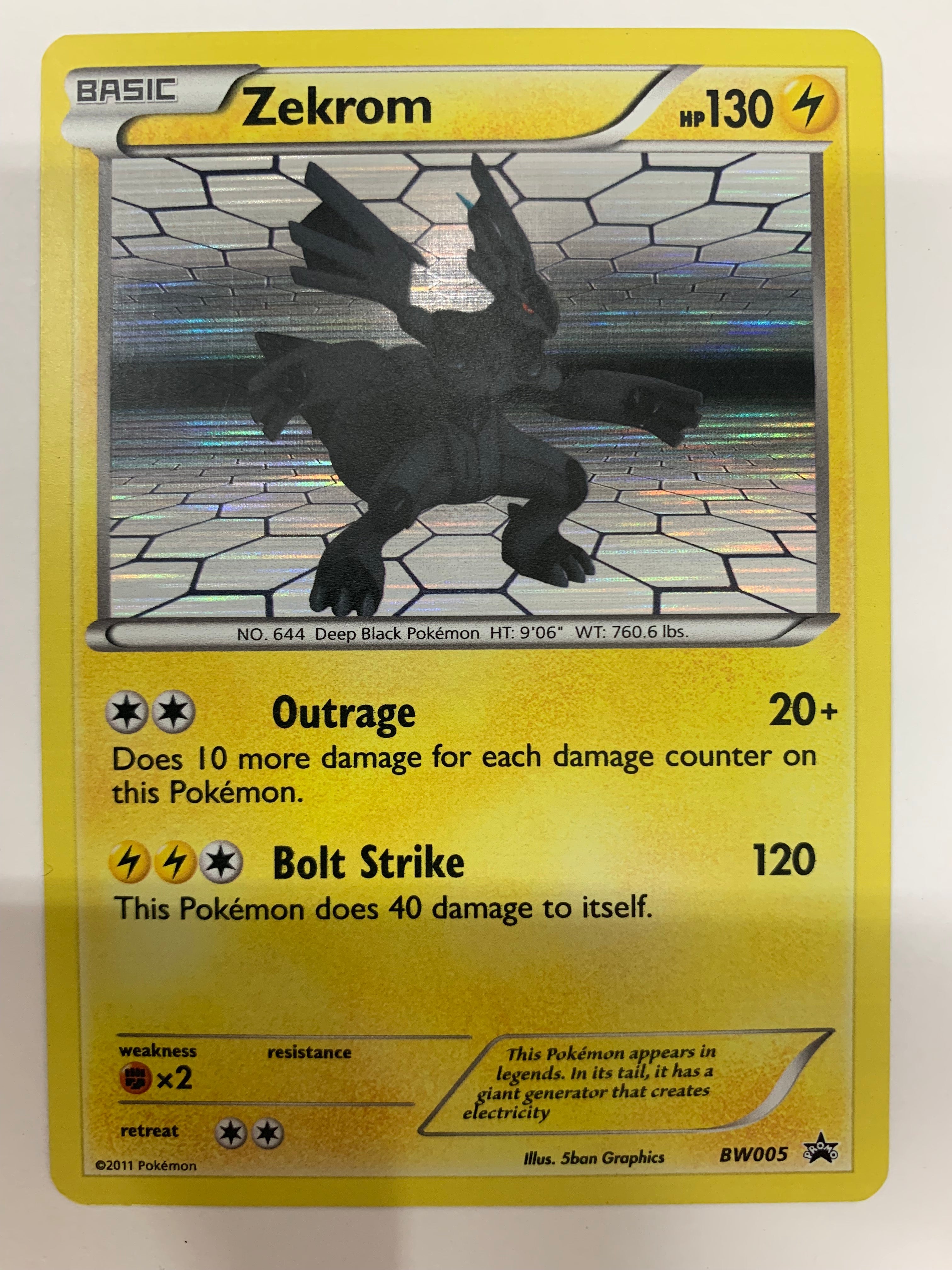 Zekrom BW005 Black Star Promo Rare Holo Pokemon Card Near Mint Zekrom BW005 Black Star Promo Rare Holo Pokemon Card Near Mint