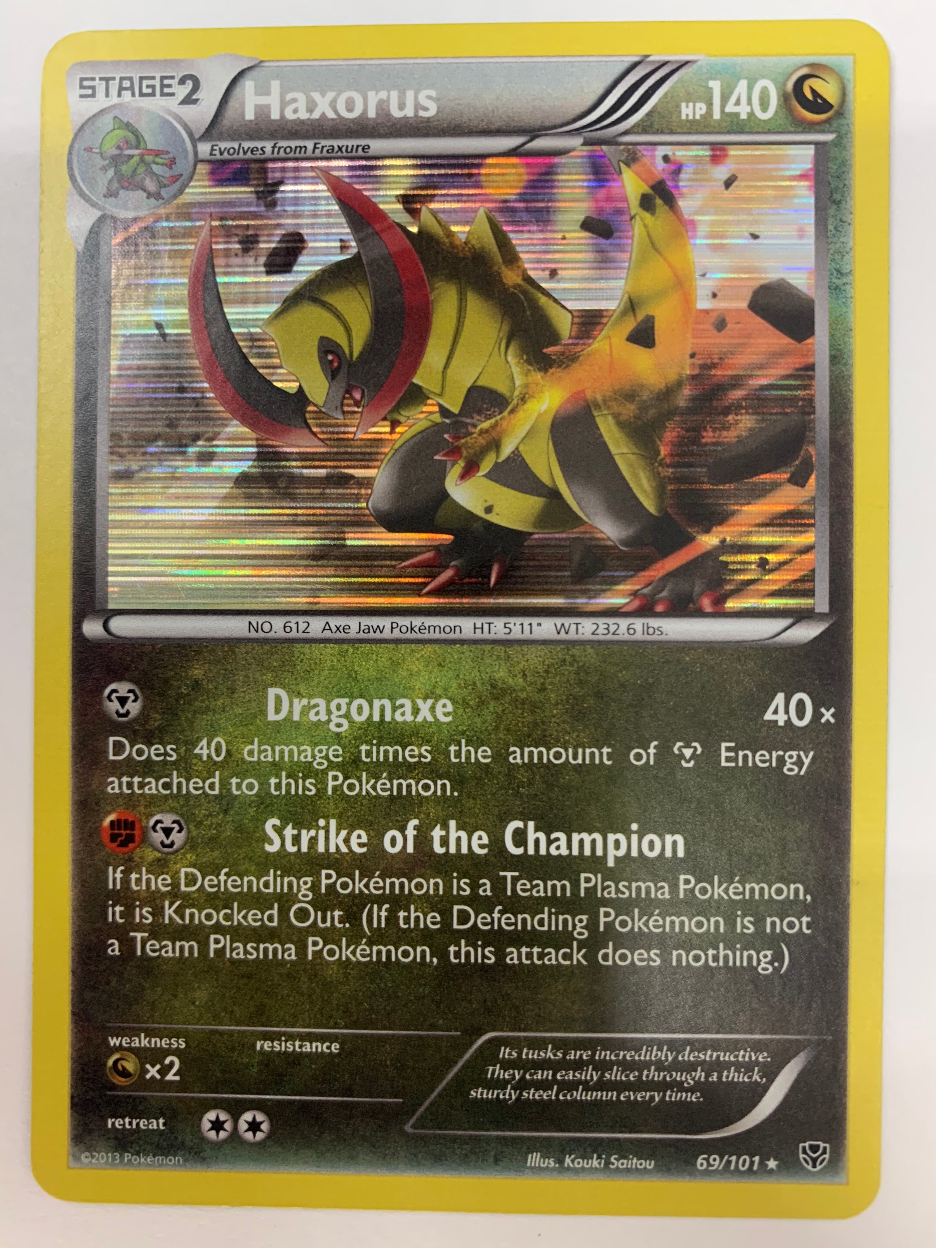 haxorus pokemon card Haxorus 69/101 Plasma Blast Rare Holo Pokemon Card Near Mint