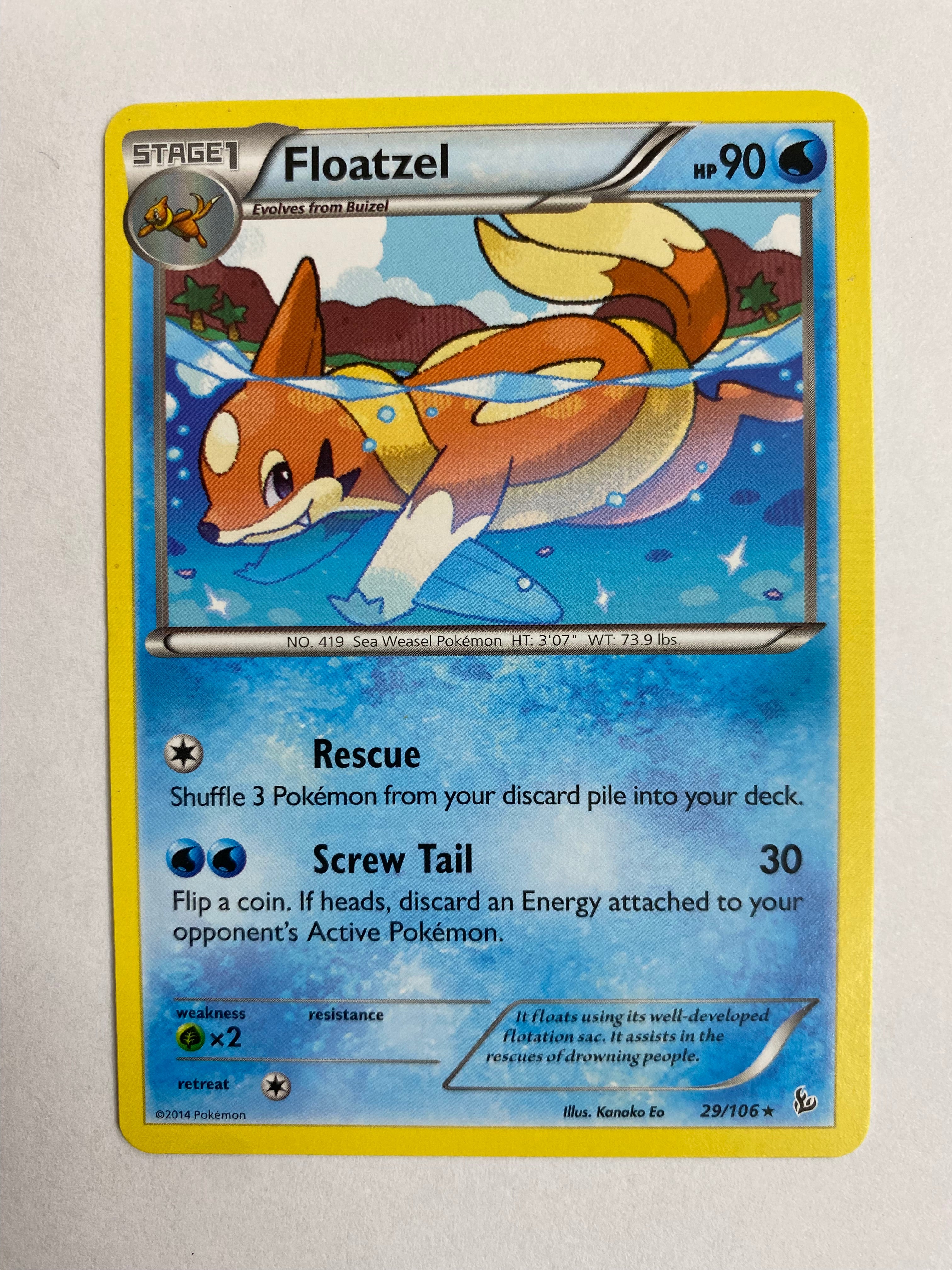 floatzel pokemon card value Floatzel 29/106 Non-Holo Rare XY Flashfire Pokemon Card NM