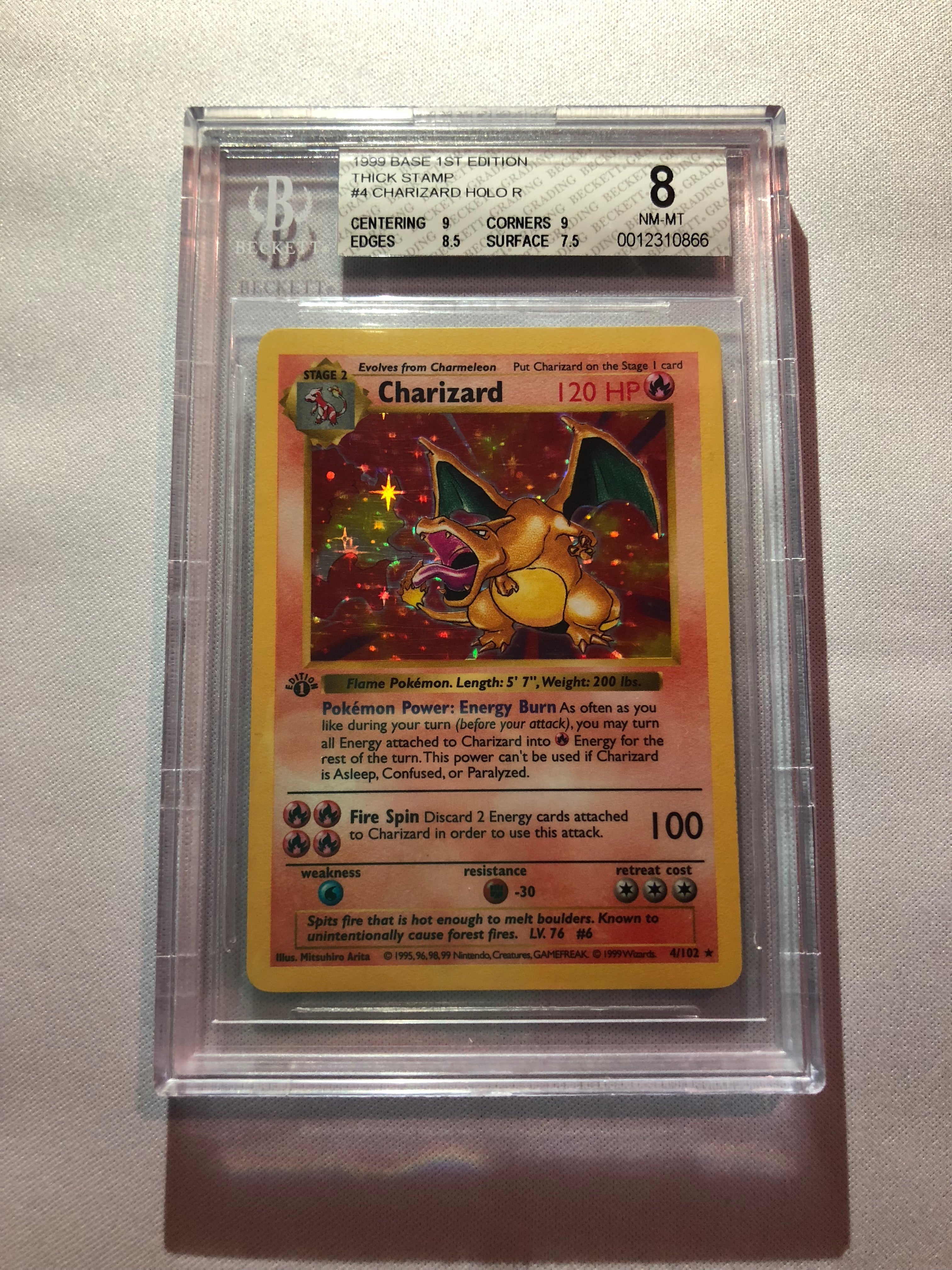 Charizard 4/102 Shadowless Base Set 1st Edition Holo Rare
