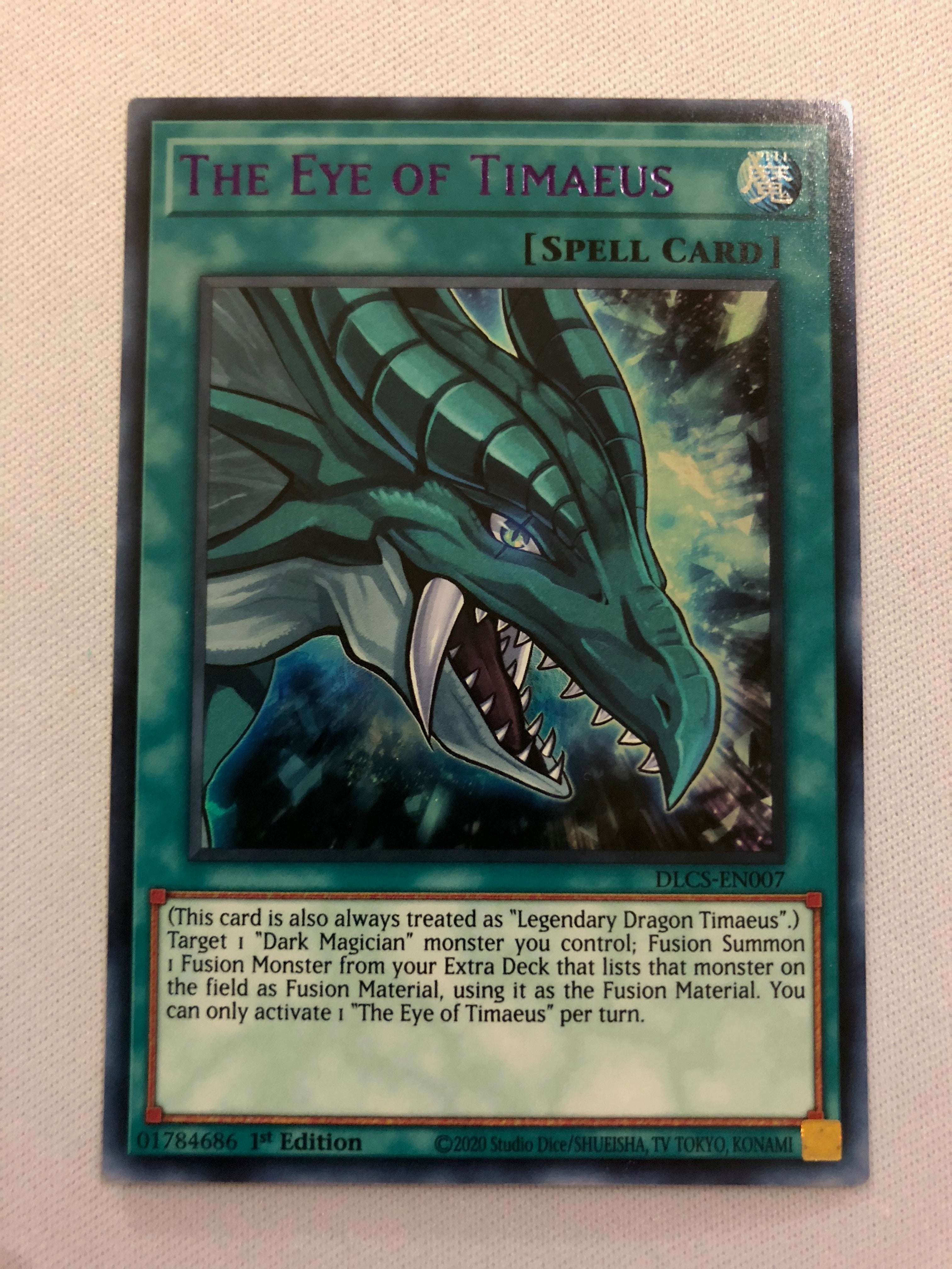 Yugioh The Eye of Timaeus (Purple) DLCS-EN007 1st Edition Ultra Rare N Yugioh The Eye of Timaeus (Purple) DLCS-EN007 1st Edition Ultra Rare N