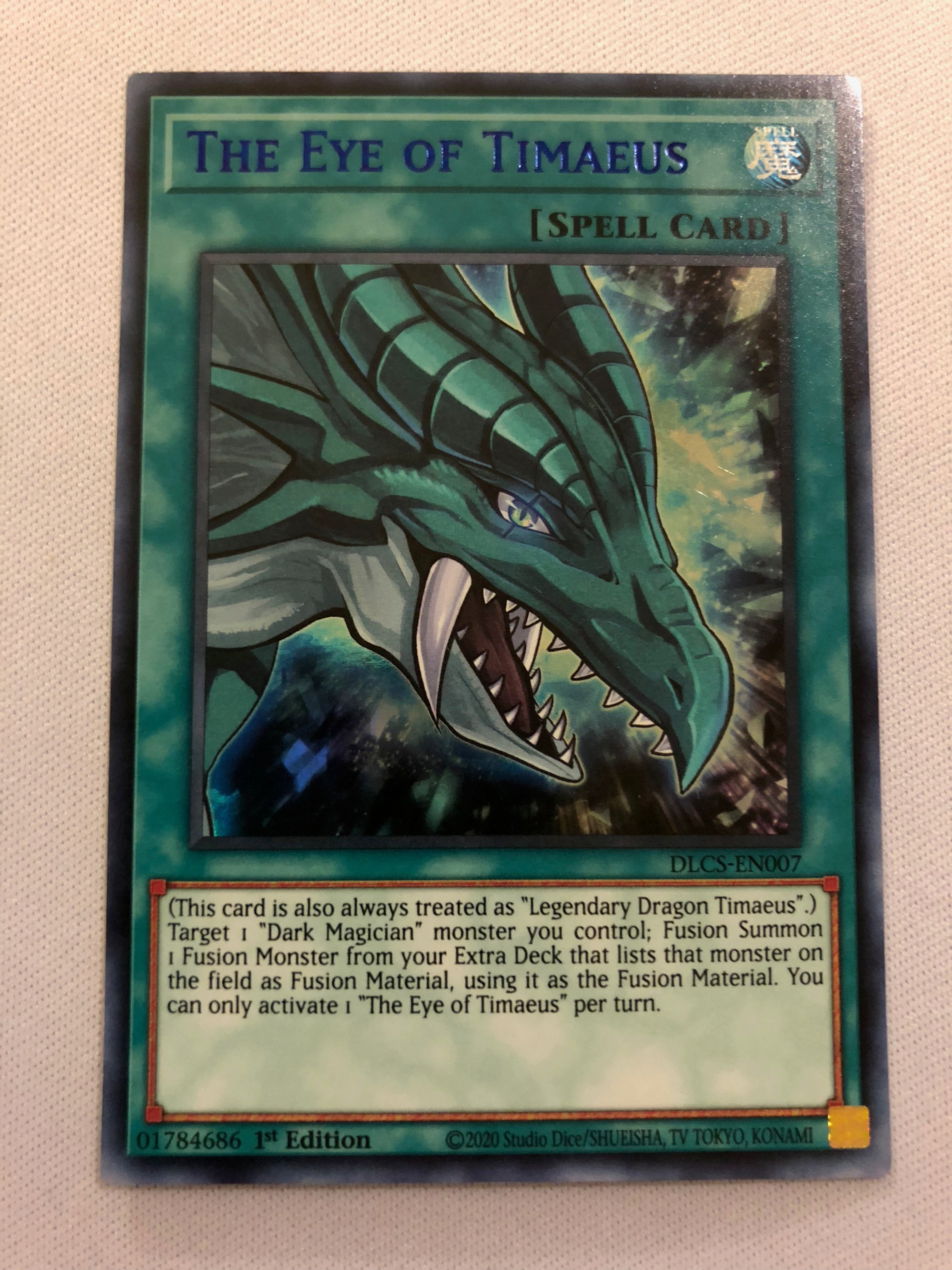 Yugioh The Eye of Timaeus DLCS-EN007 1st Edition (Blue) Ultra Rare Nea