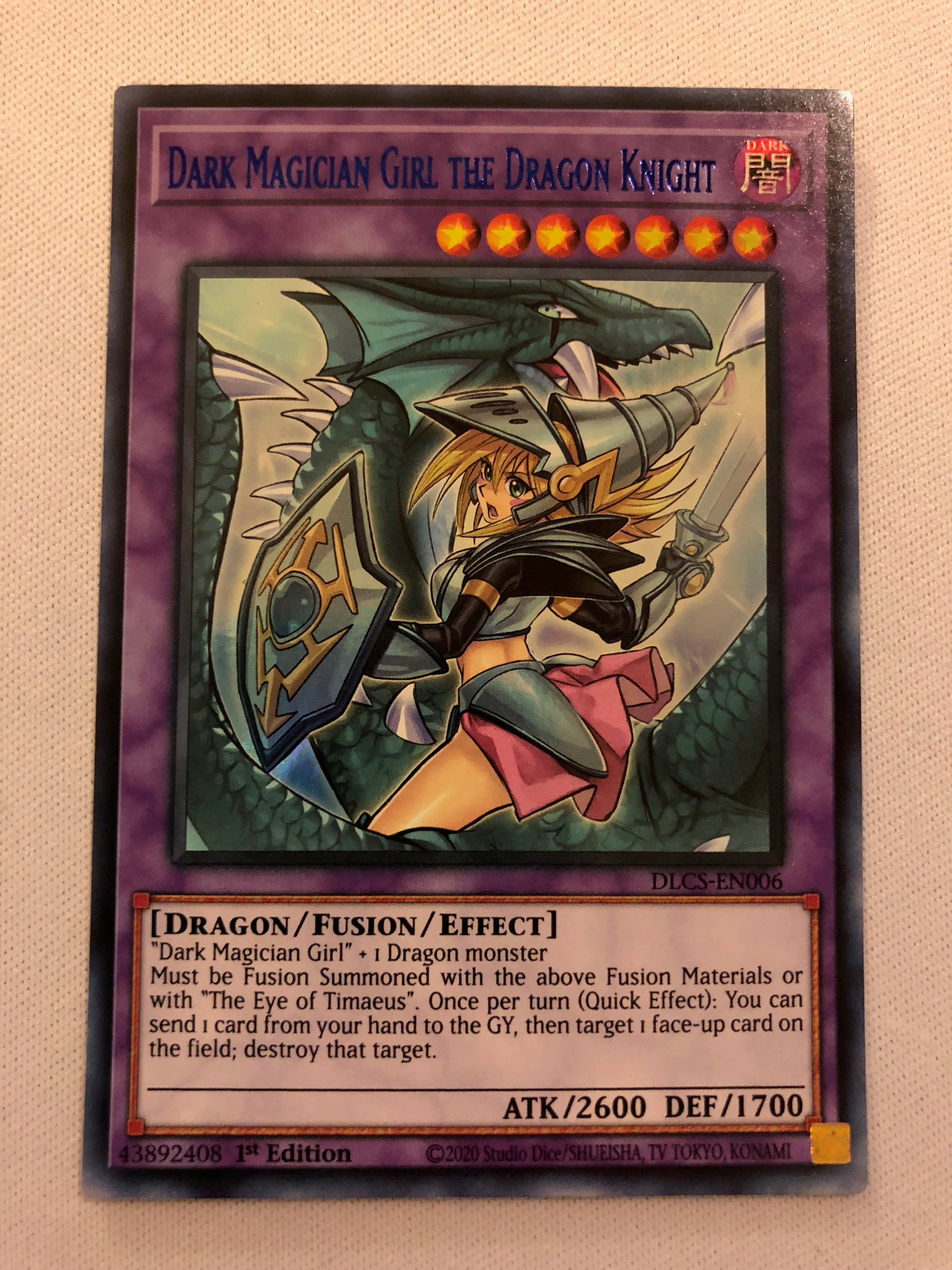 dragon knight yugioh card Yugioh Dark Magician Girl the Dragon Knight DLCS-EN006 (Blue) 1st Edit