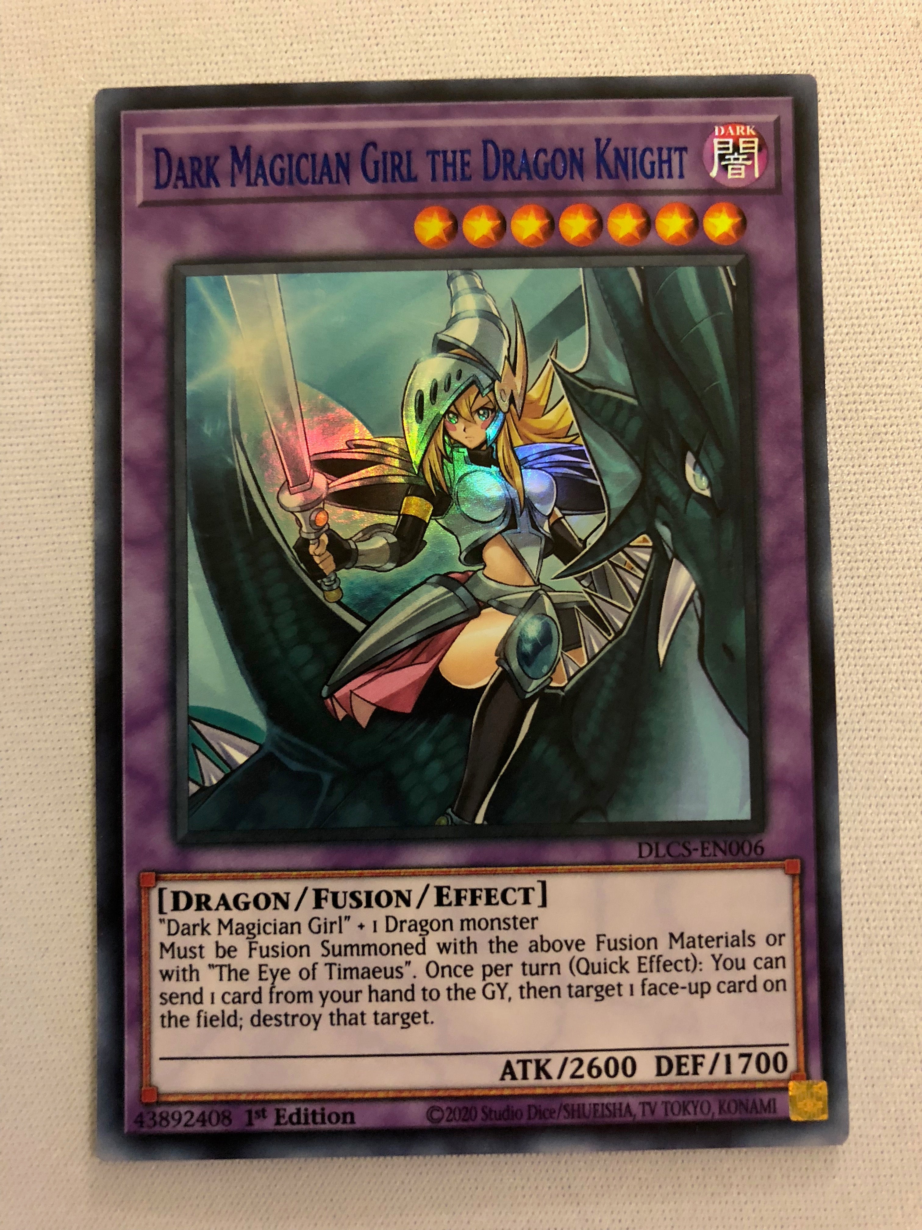 dragon knight yugioh card Yugioh Dark Magician Girl the Dragon Knight DLCS-EN006 Blue 1st Editio