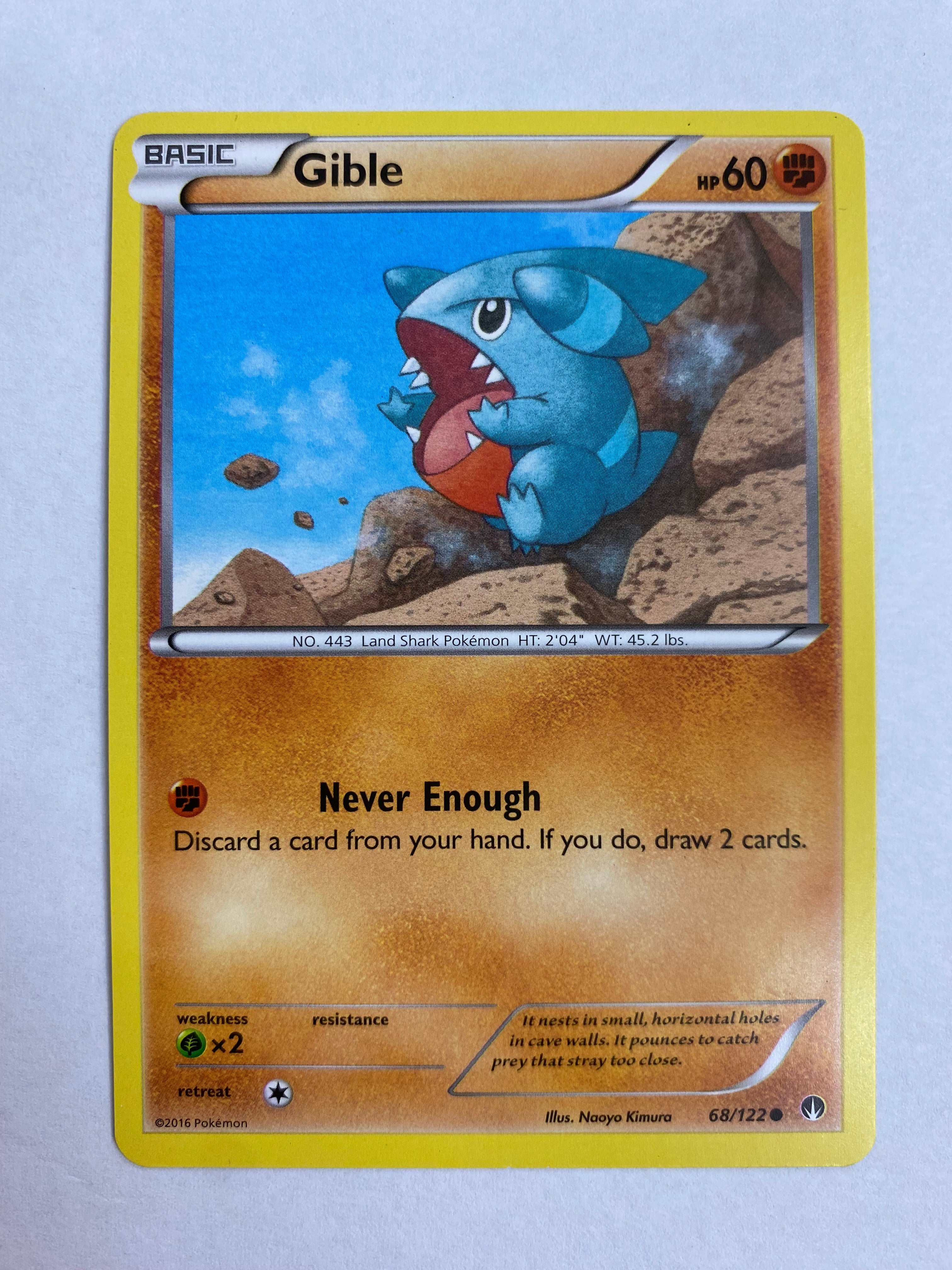 Gible 68/122 Common Pokemon Card NM Gible 68/122 Common Pokemon Card NM