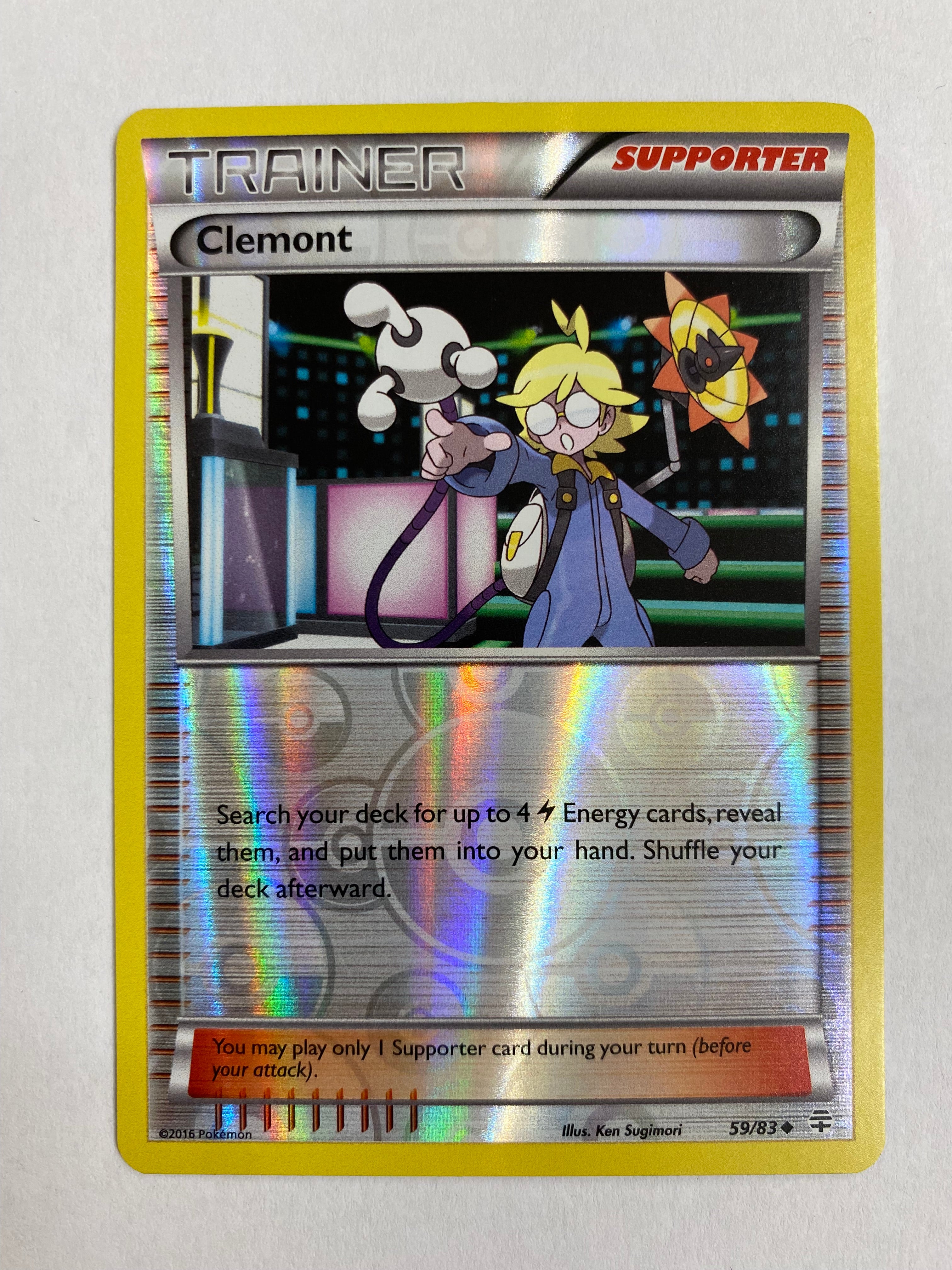 Clemont 59/83 Uncommon Reverse Holo Pokemon Card Naer Mint Clemont 59/83 Uncommon Reverse Holo Pokemon Card Naer Mint