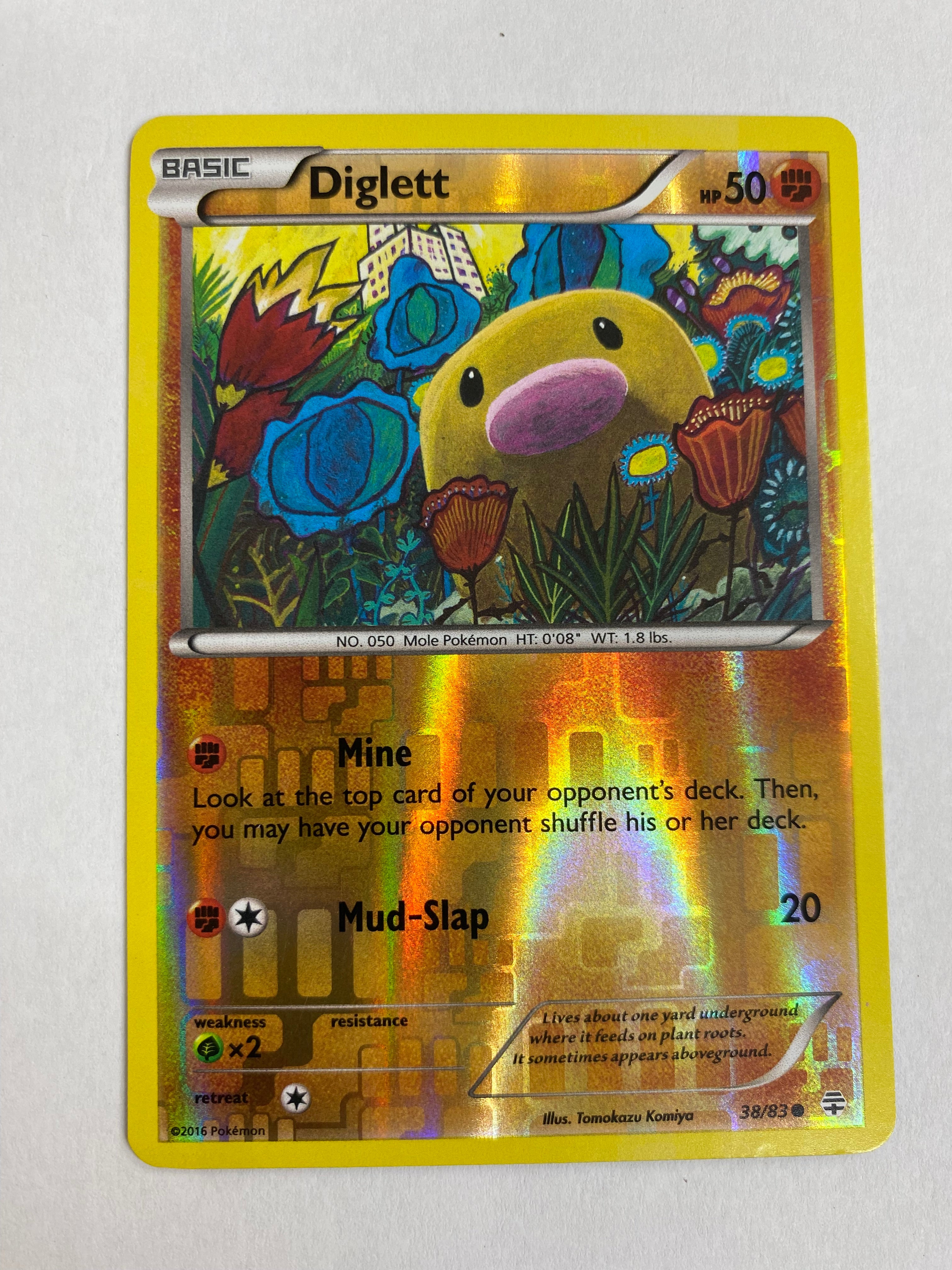 Diglett 38/83 Reverse Holo Pokemon Card Near Mint