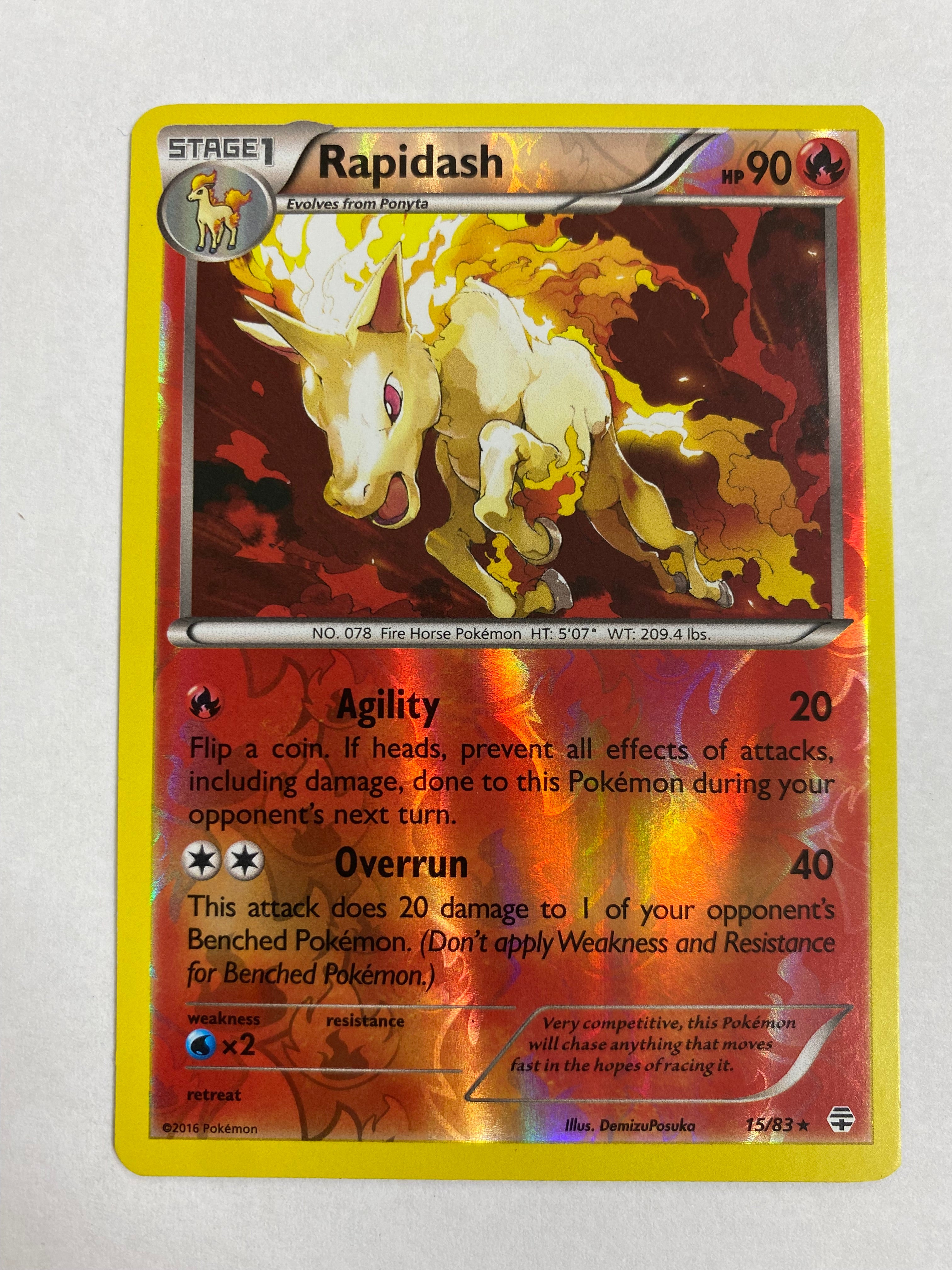 Rapidash 15/83 Reverse Holo Pokemon Card Near Mint Rapidash 15/83 Reverse Holo Pokemon Card Near Mint