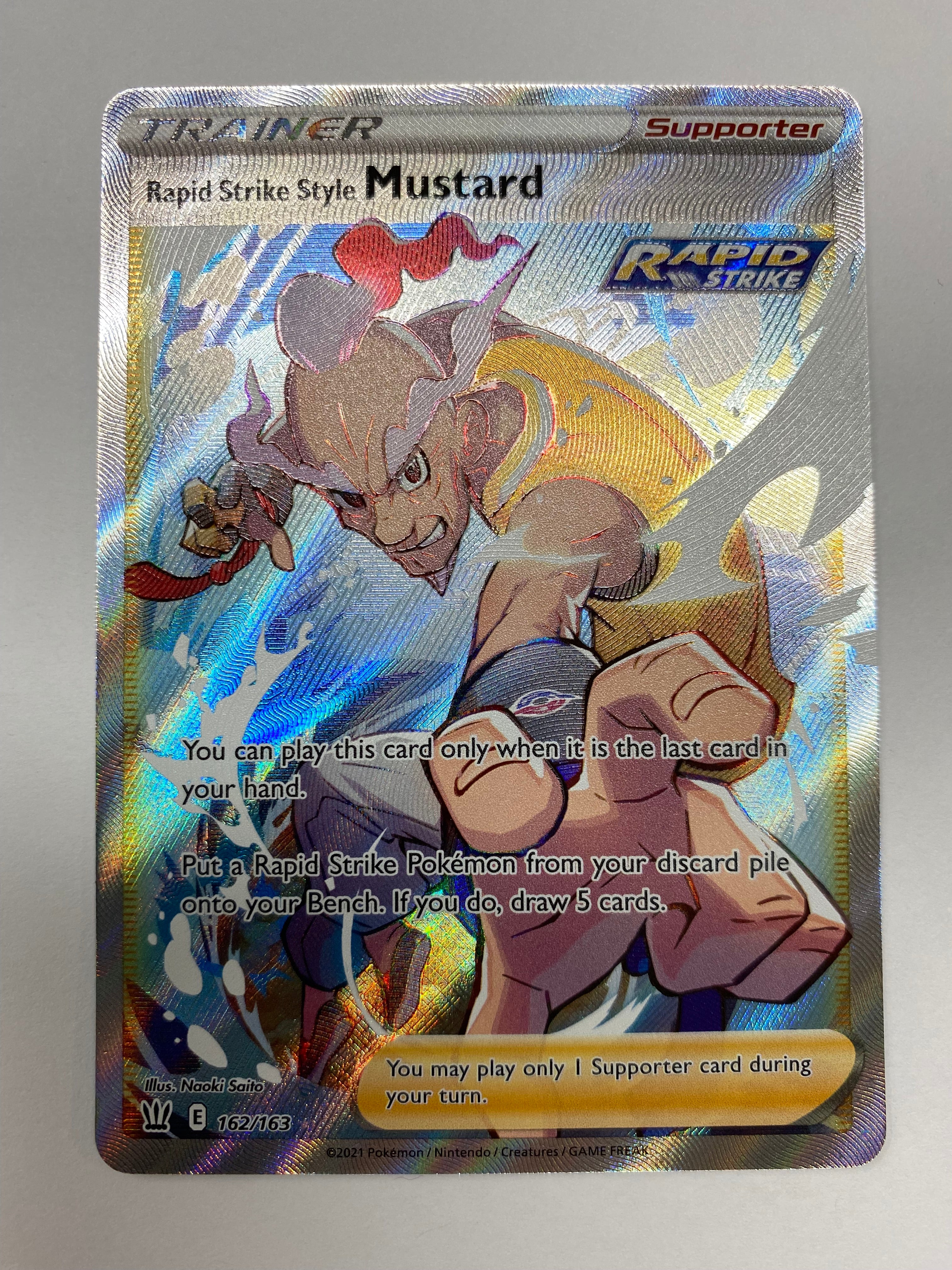 Rapid Strike Style Mustard 162/163 Battle Styles Pokemon Card Near Min Rapid Strike Style Mustard 162/163 Battle Styles Pokemon Card Near Min