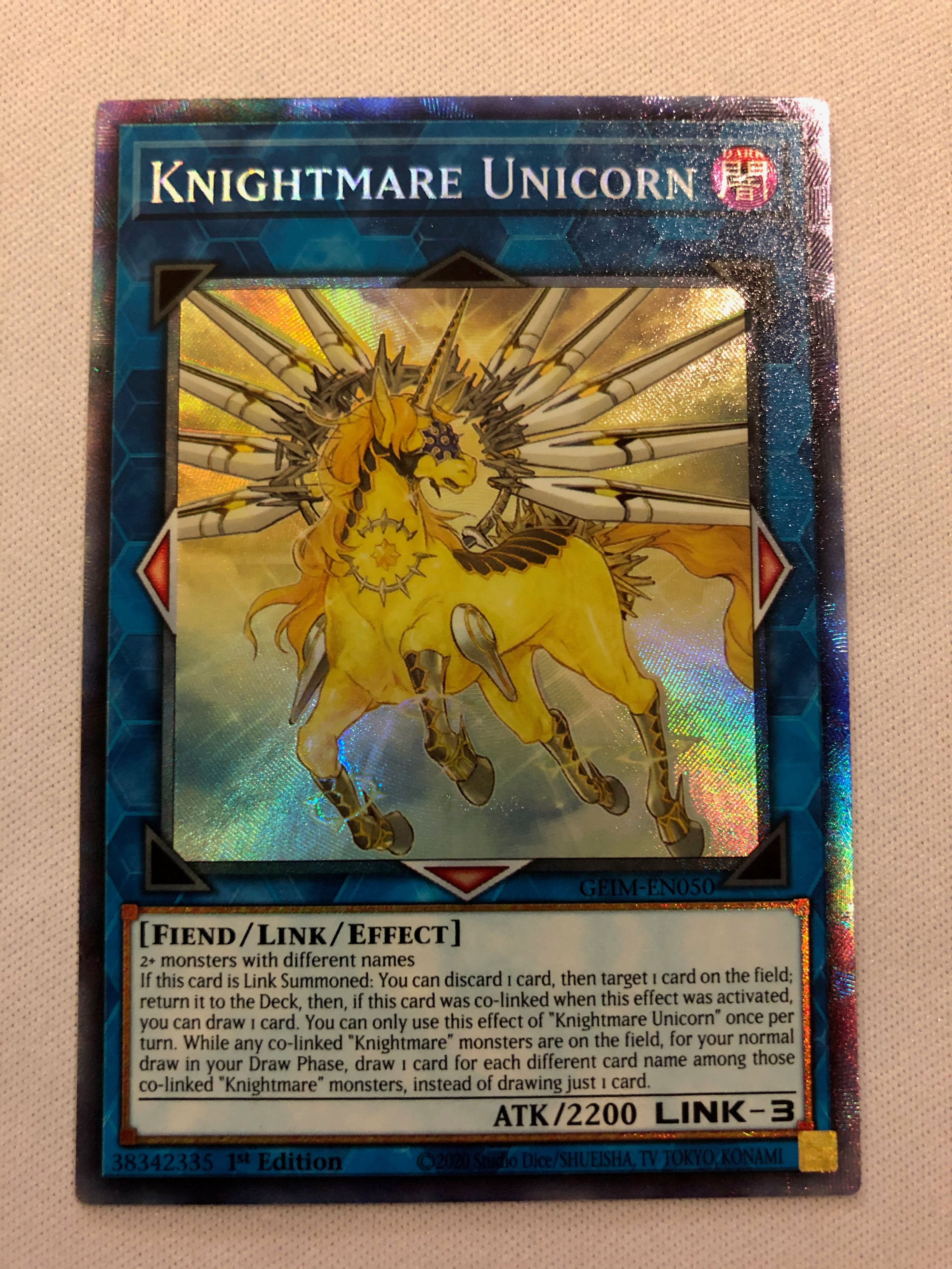 yugioh knightmare cards Yugioh Knightmare Unicorn GEIM-EN050 Collector's Rare 1st Edition Near