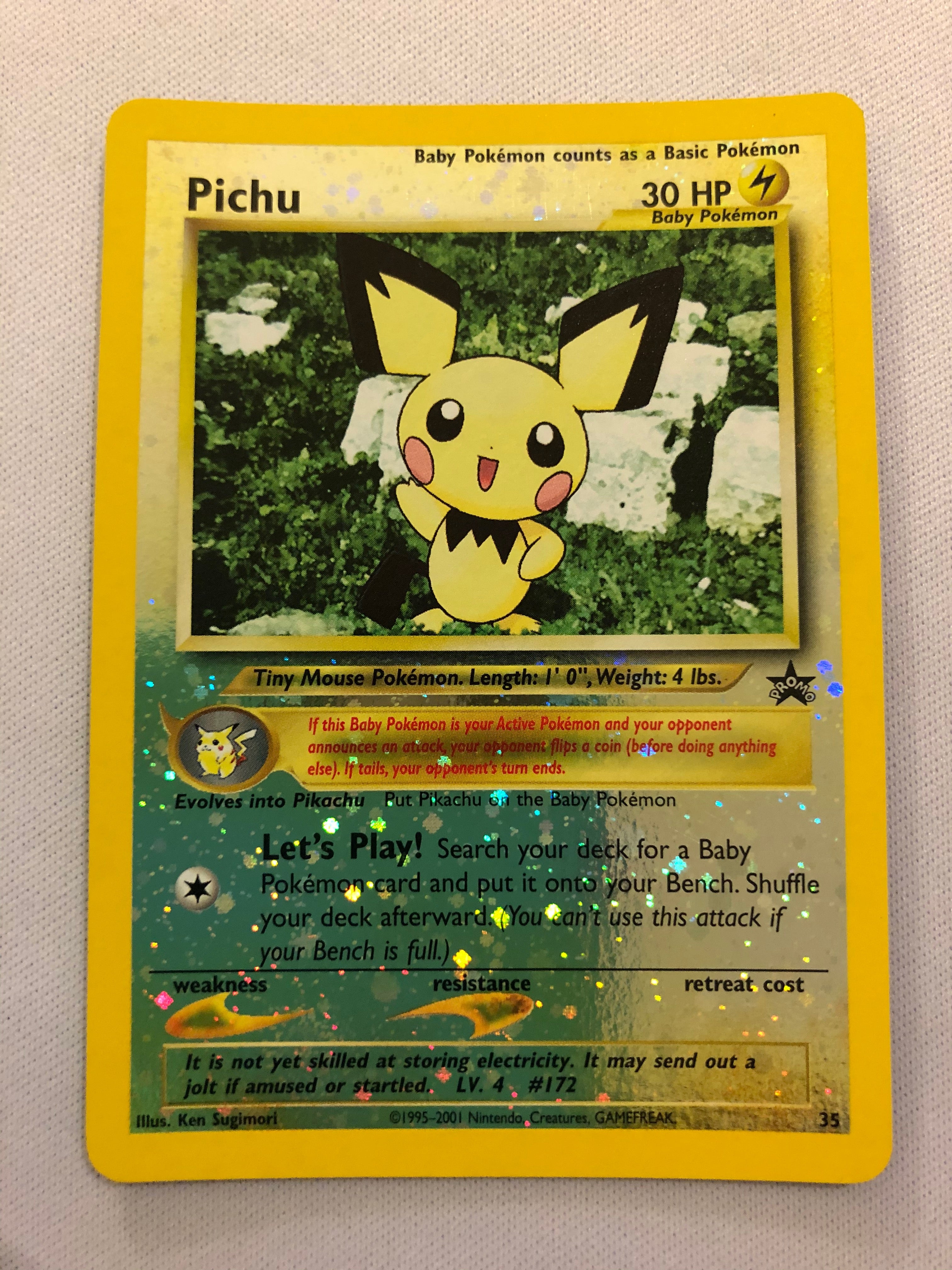 Pichu 35 Black Star Promo Reverse Holo Pokemon Card Near Mint Pichu 35 Black Star Promo Reverse Holo Pokemon Card Near Mint