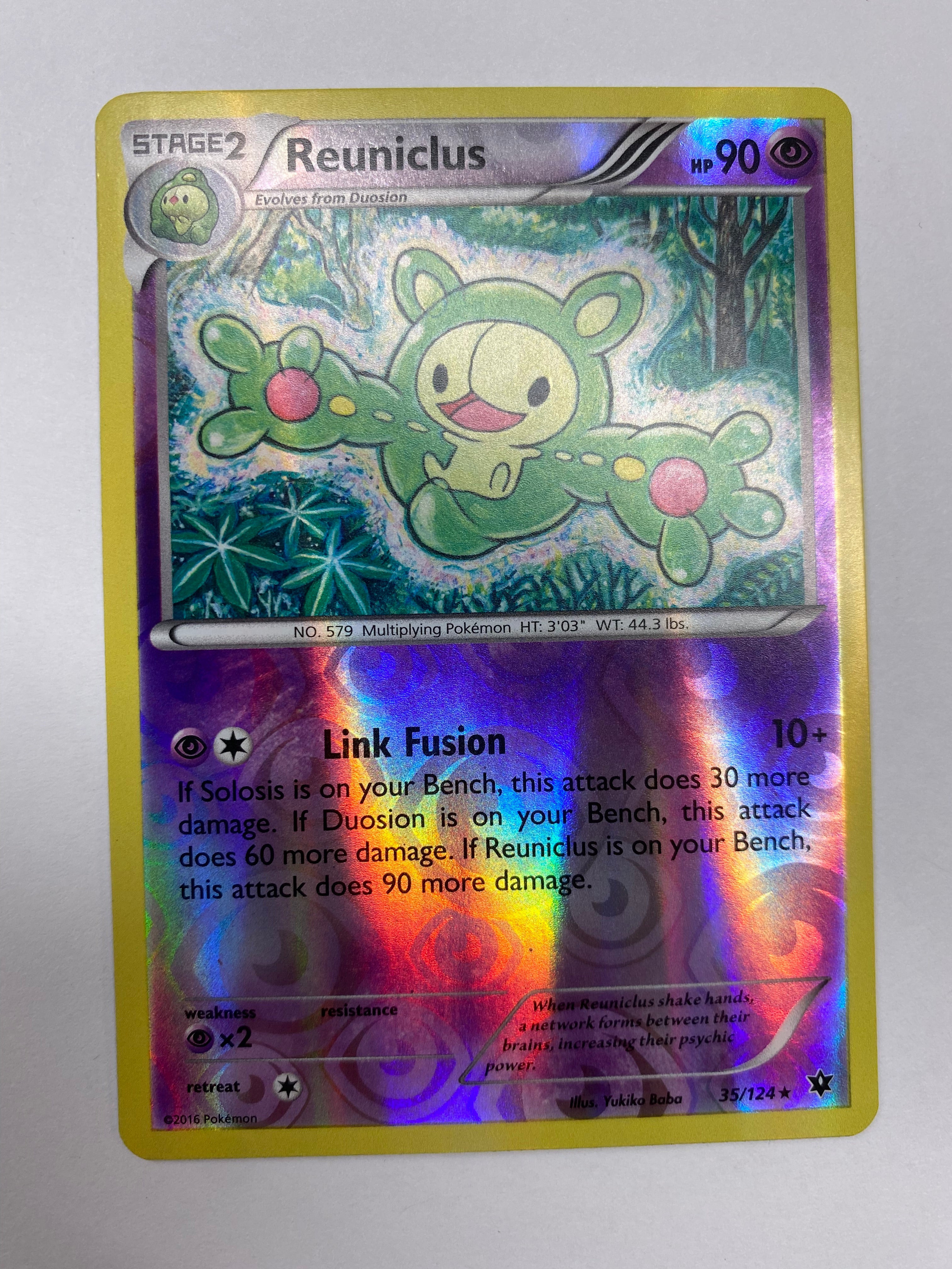 Reuniclus 35/124 Reverse Holo Pokemon Card Near Mint