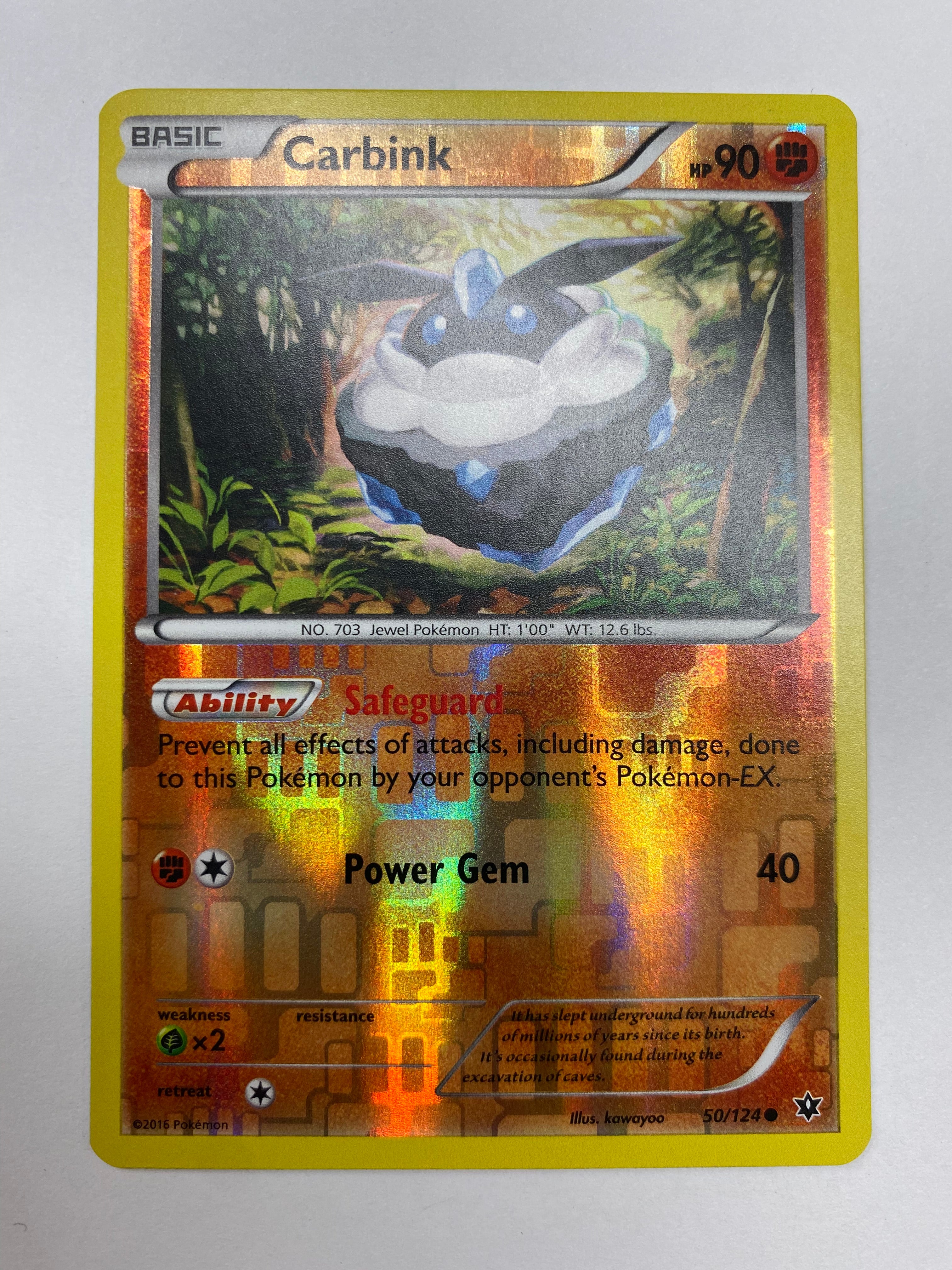Carbink 50/124 Reverse Holo Pokemon Card Near Mint Carbink 50/124 Reverse Holo Pokemon Card Near Mint