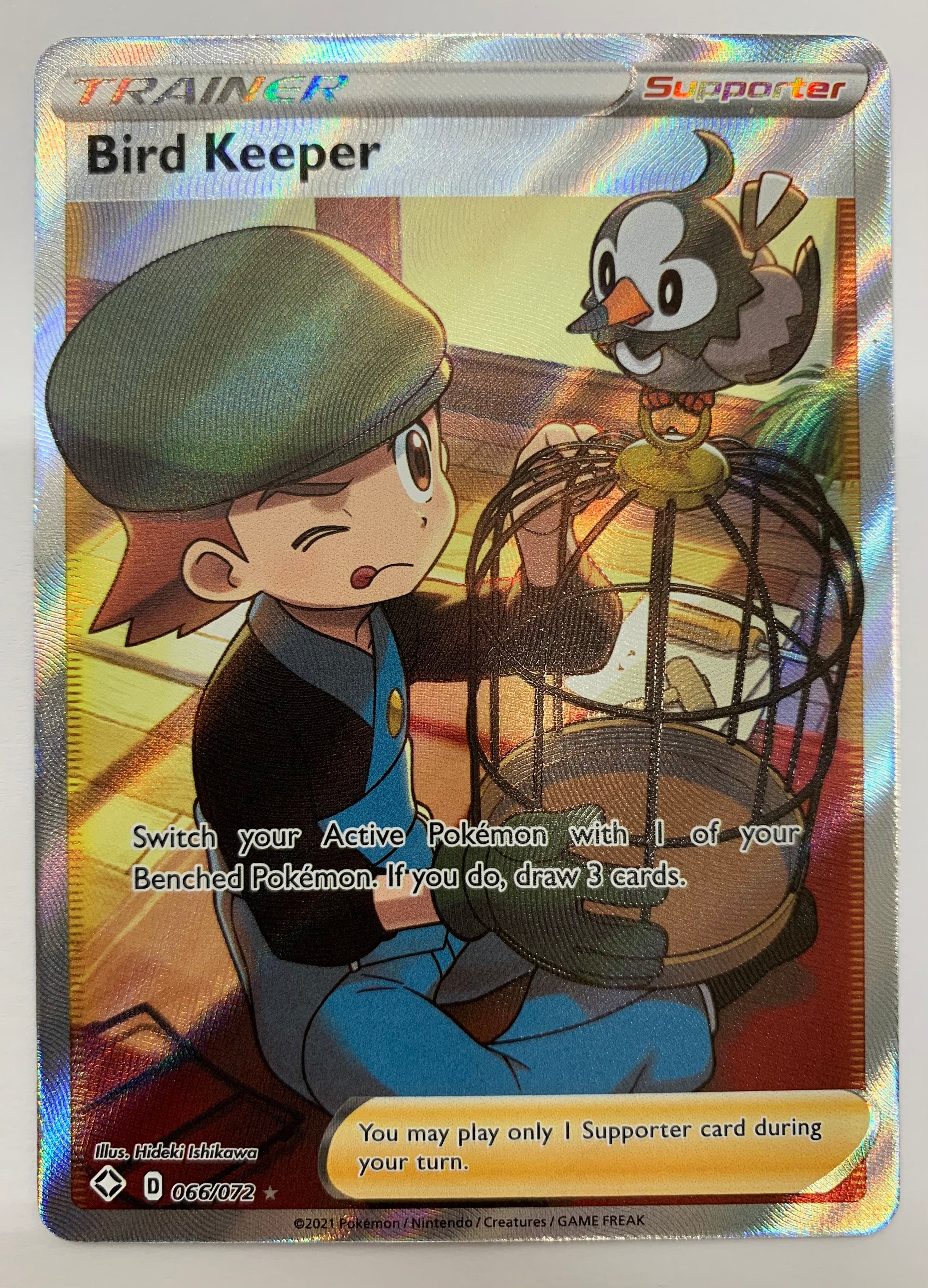 bird pokemon cards Keeper 066/072 Shining Fates Full Art Trainer Ultra Rare Rarity_SR MTG / Archenemy Certification ID:116514341