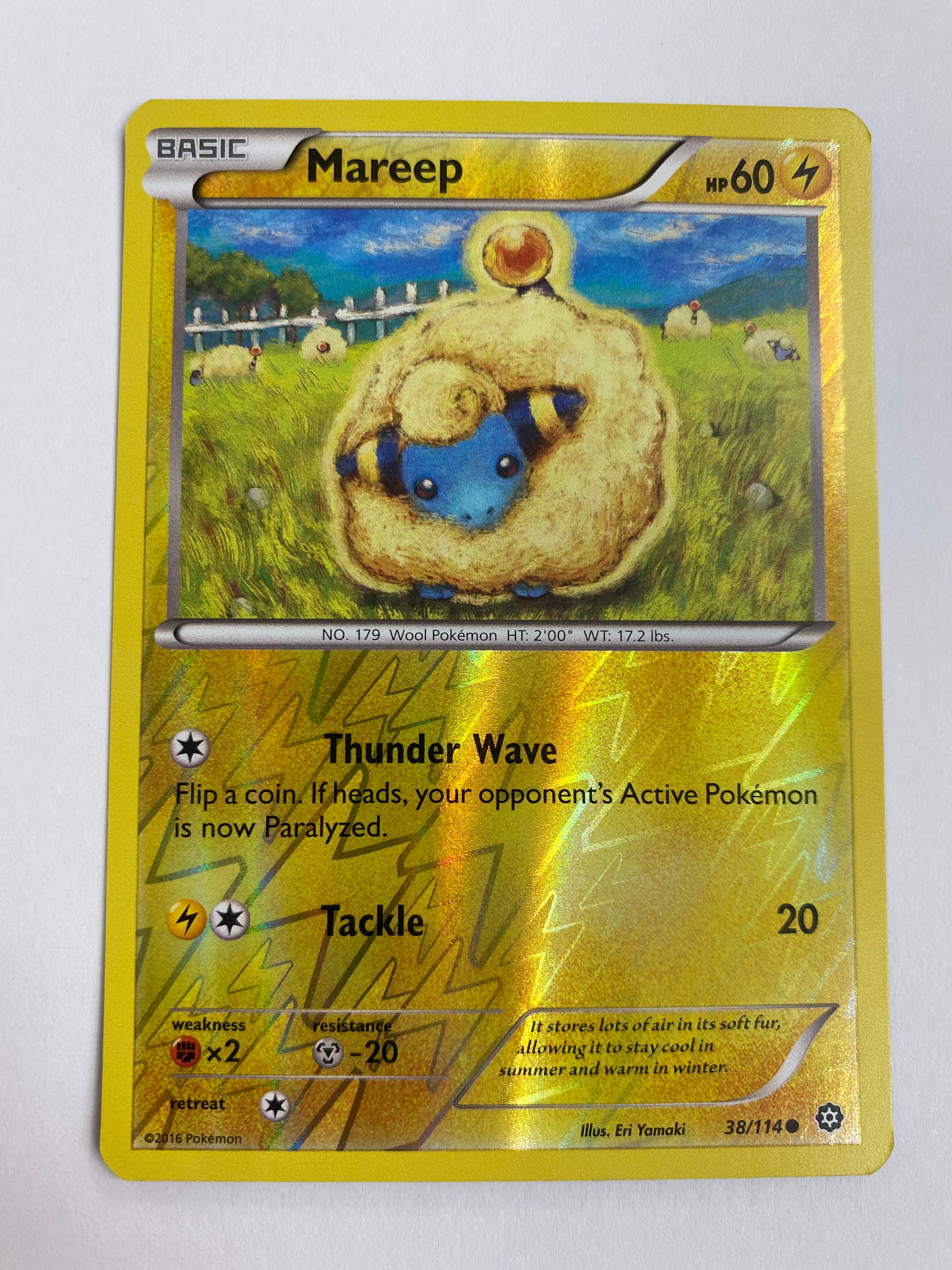 Mareep 38/114 Reverse Holo Pokemon Card Near Mint Mareep 38/114 Reverse Holo Pokemon Card Near Mint