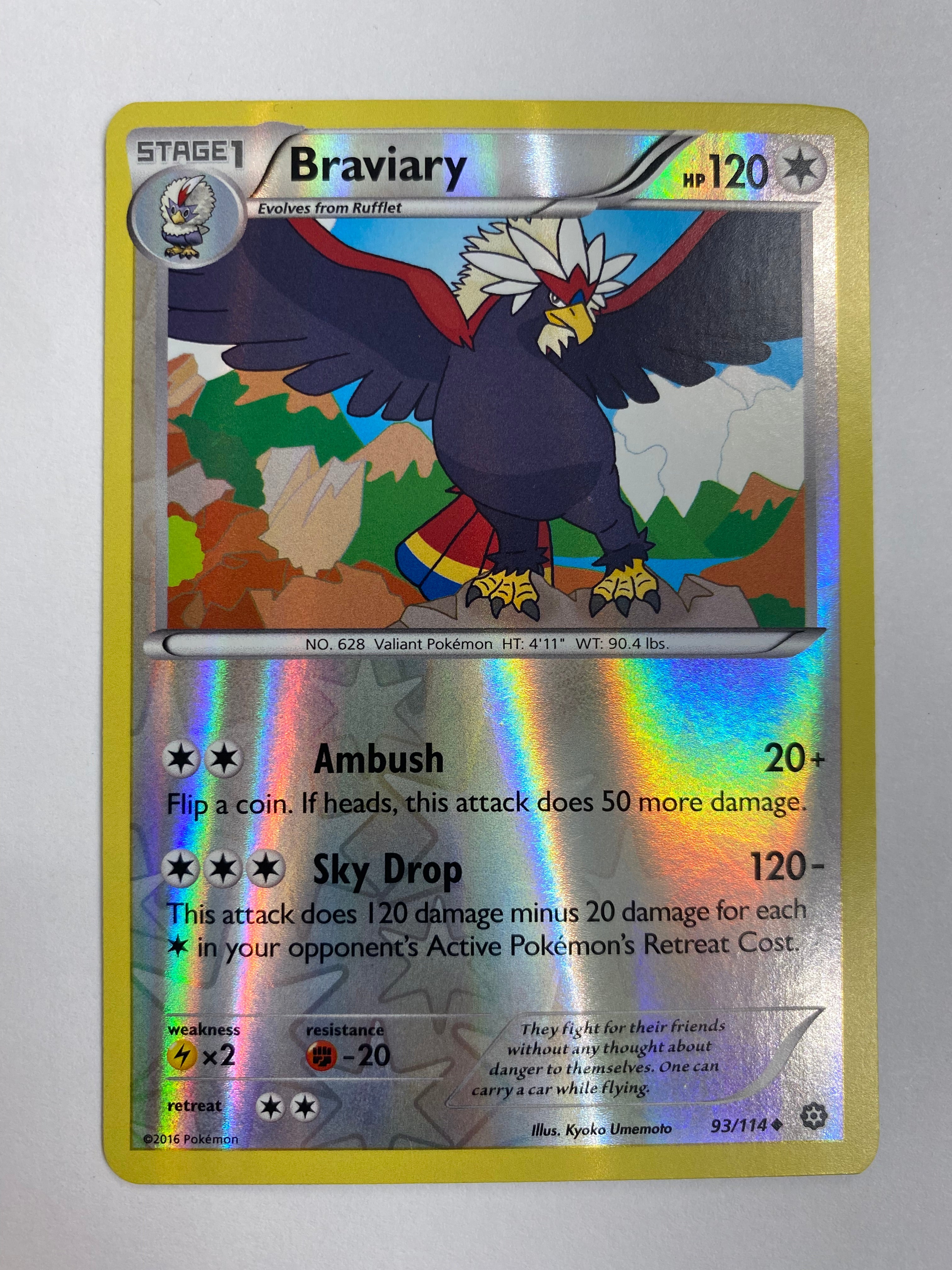 braviary pokemon card price Braviary 93/114 Reverse Holo Pokemon Card Near Mint