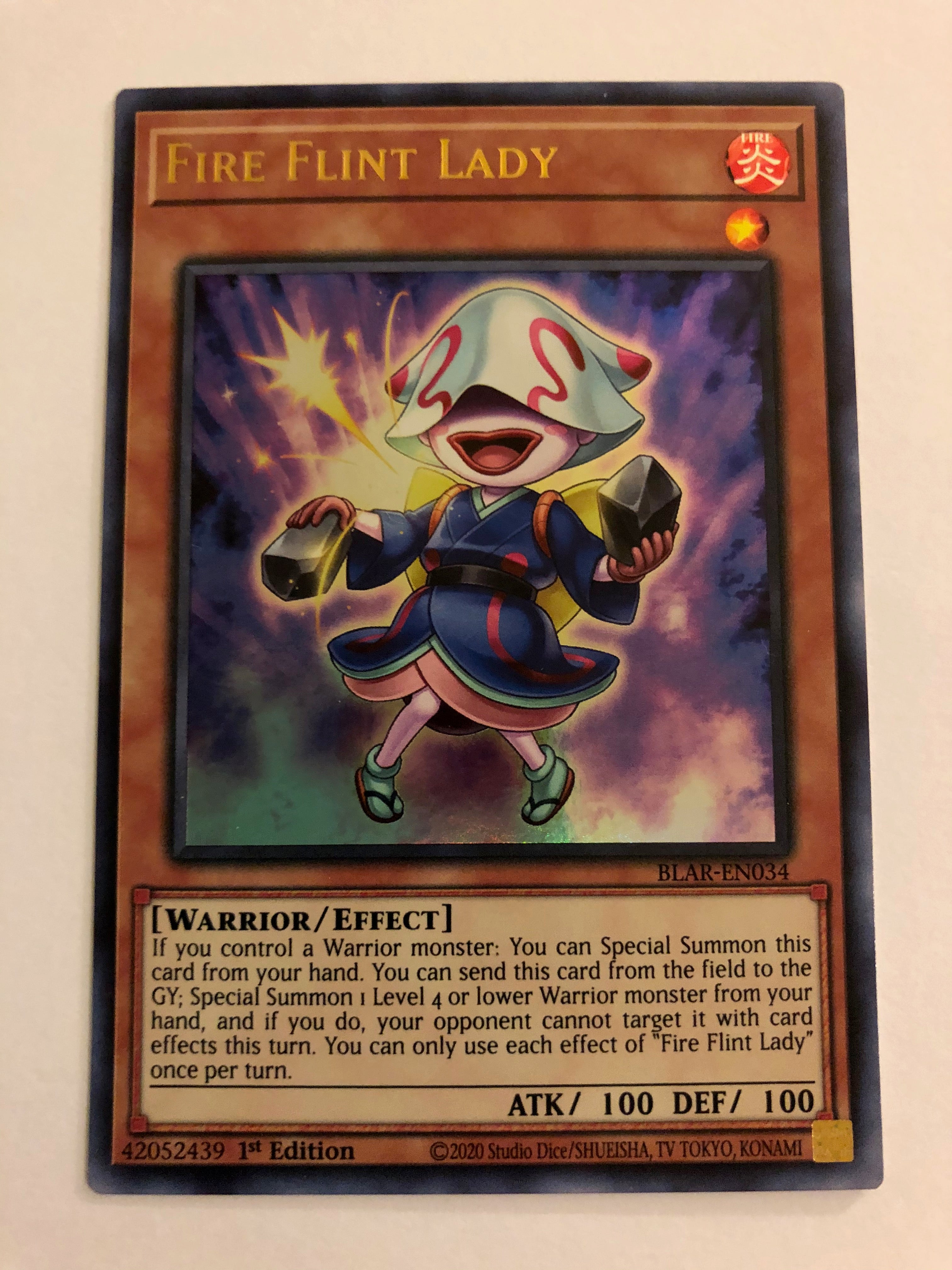 Yu-Gi-Oh! Fire Flint Lady - BLAR-EN034 - Ultra Rare 1st Edition Single Card From Battles Of Legend