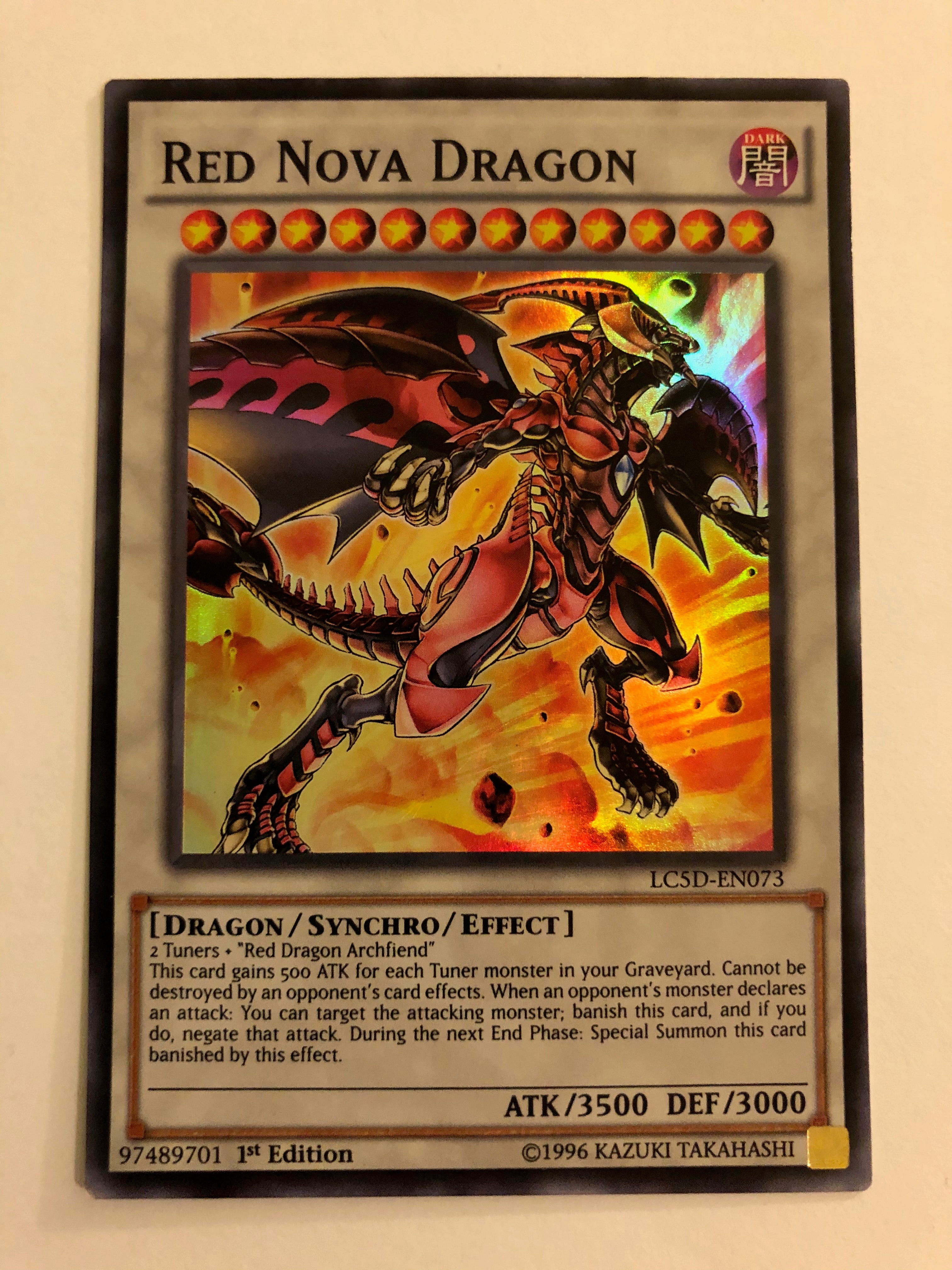 Yugioh Red Nova Dragon LC5D-EN073 Super Rare 1st Edition Near Mint Yugioh Red Nova Dragon LC5D-EN073 Super Rare 1st Edition Near Mint