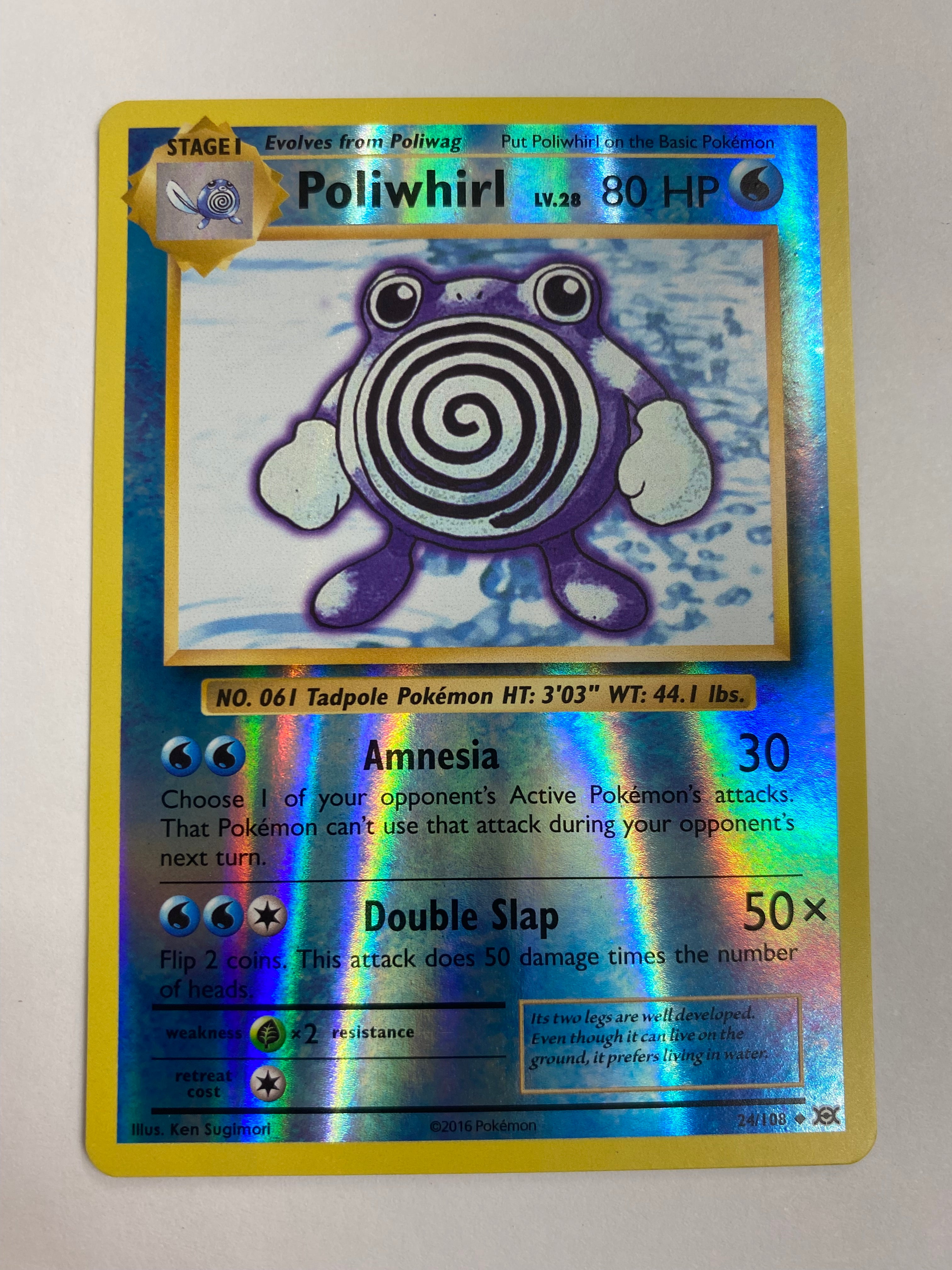 Pokmon Base Set Poliwhirl #38/102 Uncommon Card - Unlimited Edition, WOTC, Lightly Played To Near Mint Pokmon Base Set Poliwhirl #38/102 Uncommon Card - Unlimited Edition, WOTC, Lightly Played To Near Mint