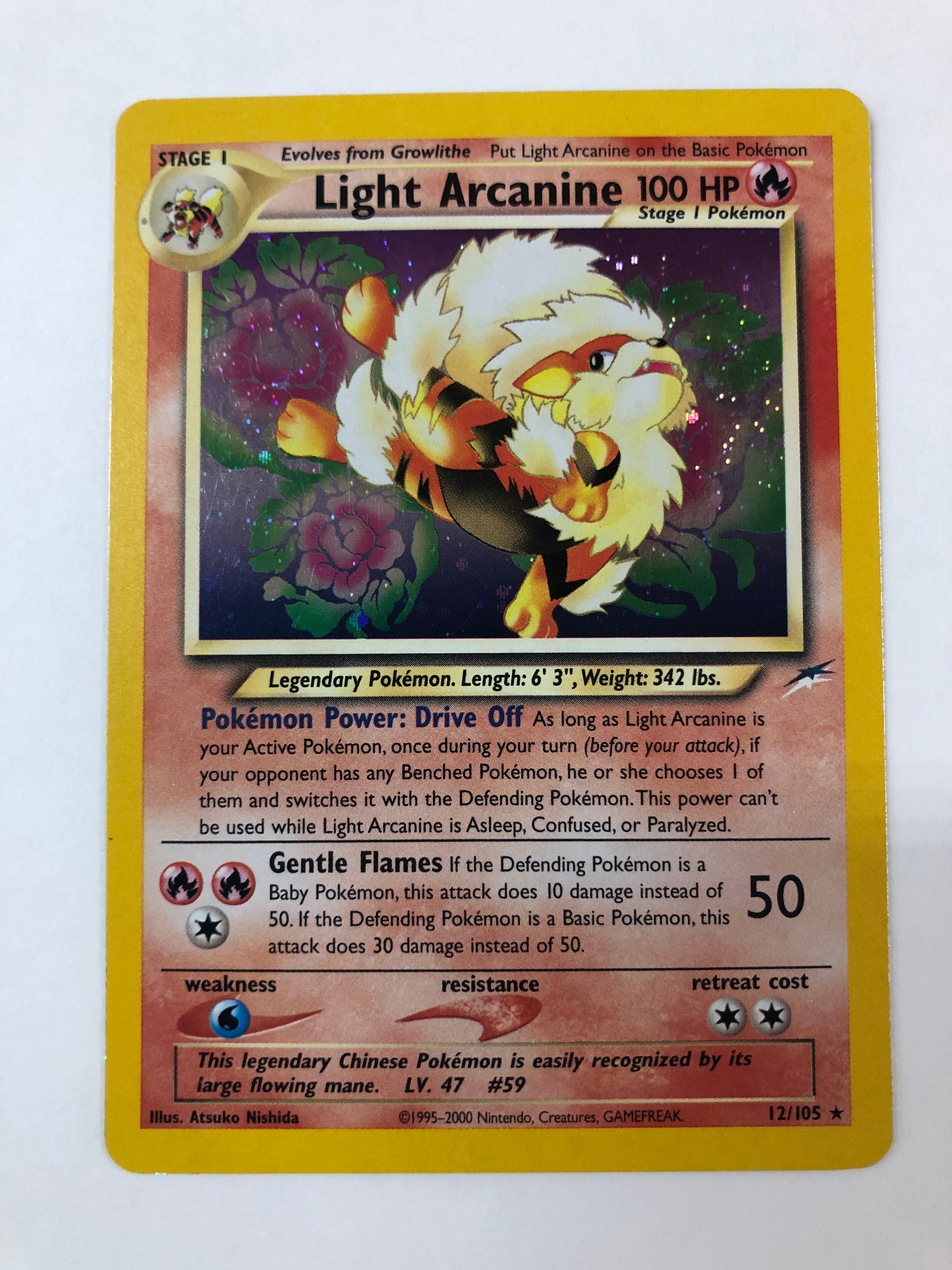 Light Arcanine 12/105 Holo Rare Neo Destiny Pokemon Card Near Mint Light Arcanine 12/105 Holo Rare Neo Destiny Pokemon Card Near Mint