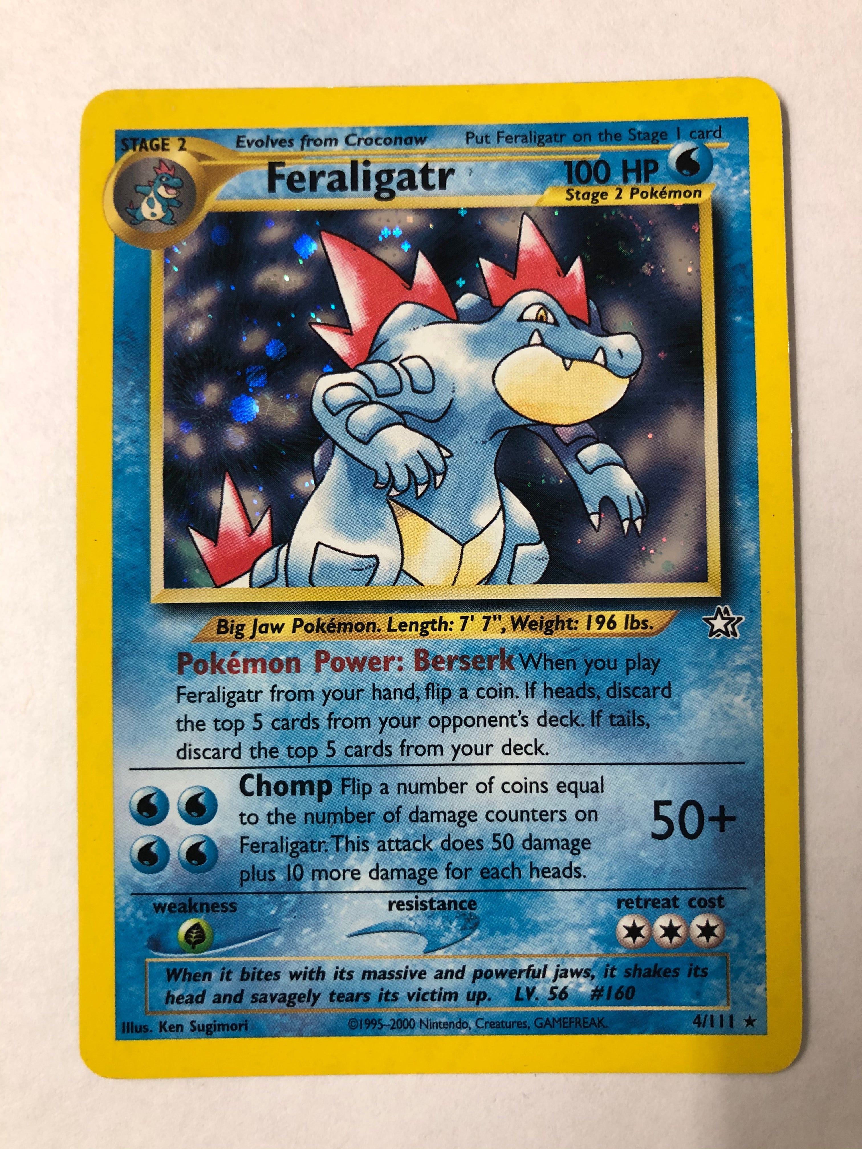 feraligatr pokemon cards Feraligatr 4/111 Neo Genesis Holo Rare Pokemon Card Near Mint