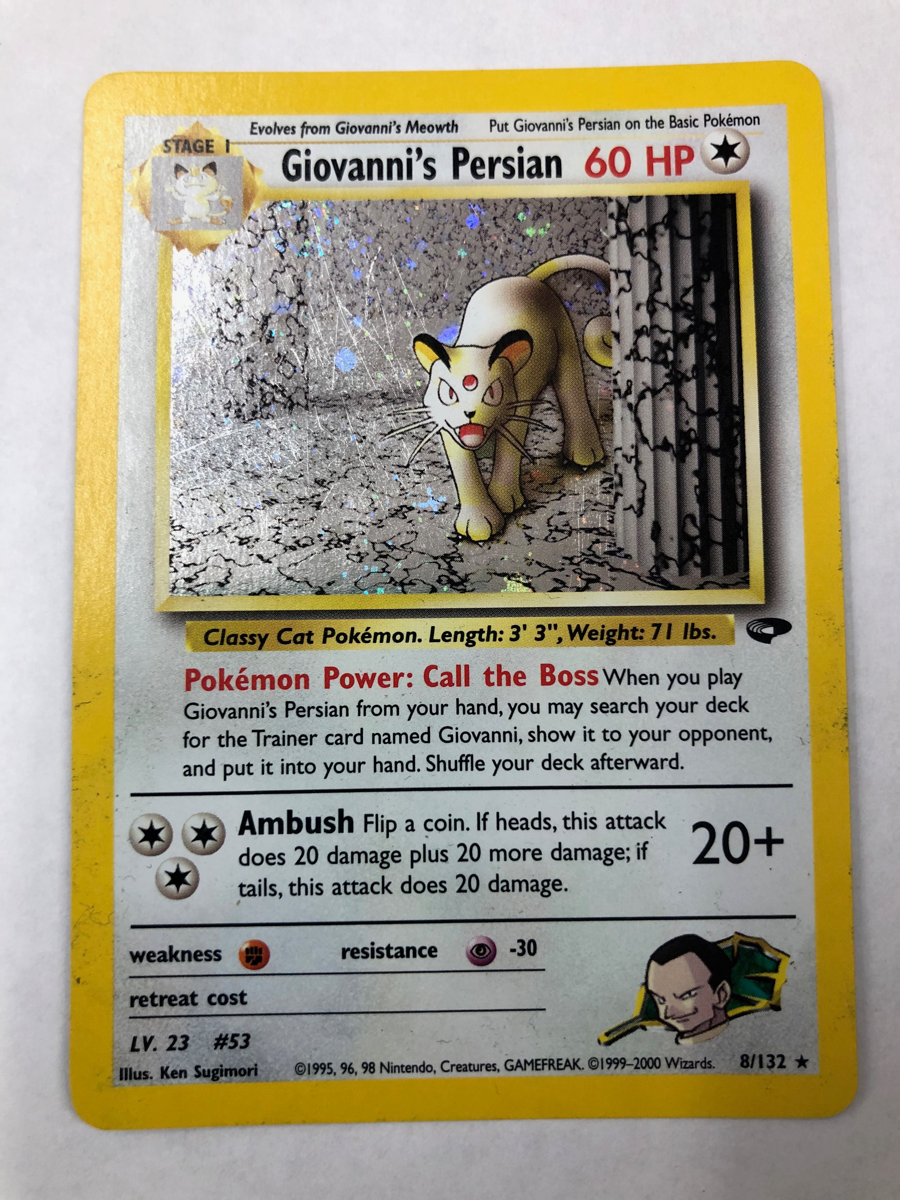 giovanni persian pokemon card & Persian Sunday afternoon Boss energy #pokemon #pokemontcg # pokmon #pokemoncommunity #teamrocket RarityUltra Rare Hit Points260 HP Formnull The Big Boss Man in