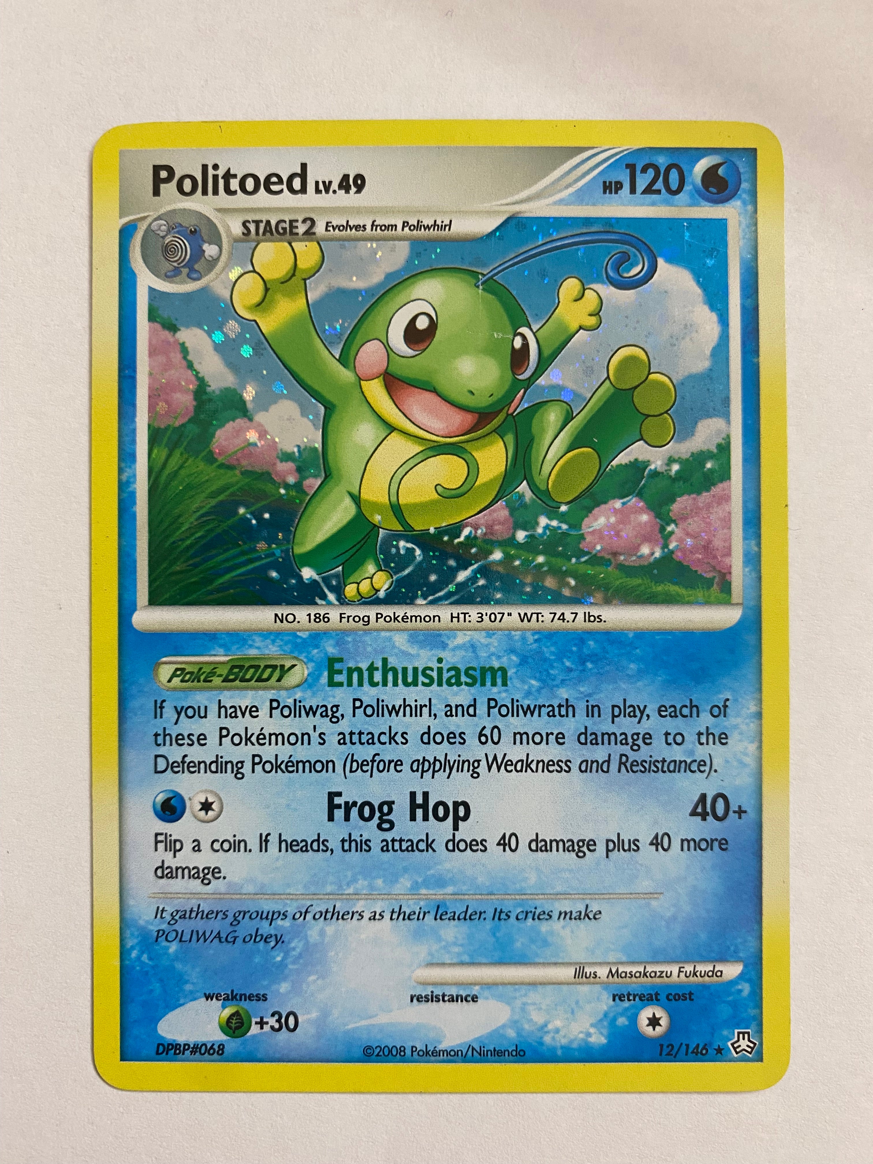pokemon card politoed Politoed 12/146 Holo Rare Pokemon Card Near Mint