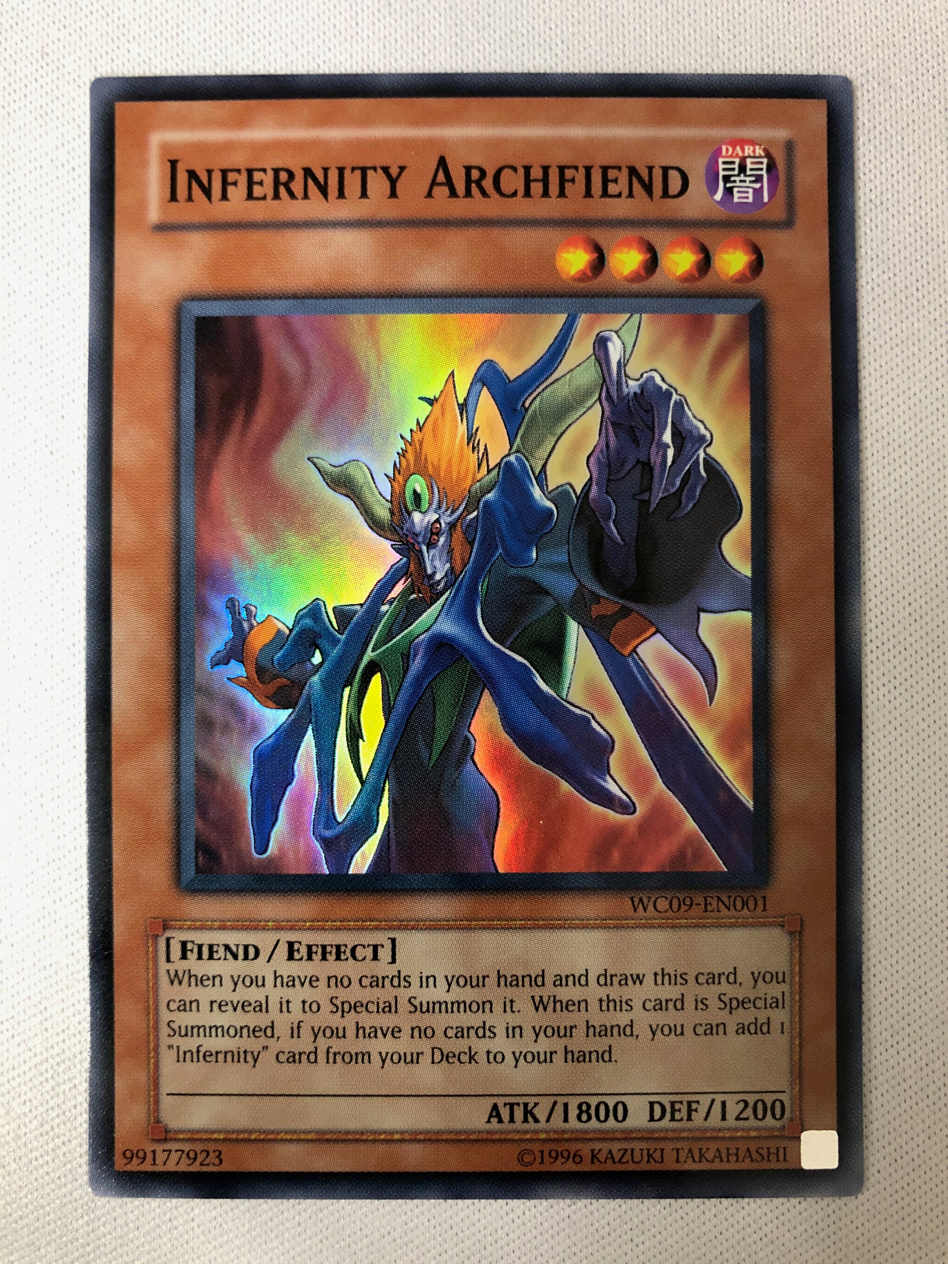 Yugioh Infernity Archfiend WC09-EN001 Super Rare Near Mint Yugioh Infernity Archfiend WC09-EN001 Super Rare Near Mint