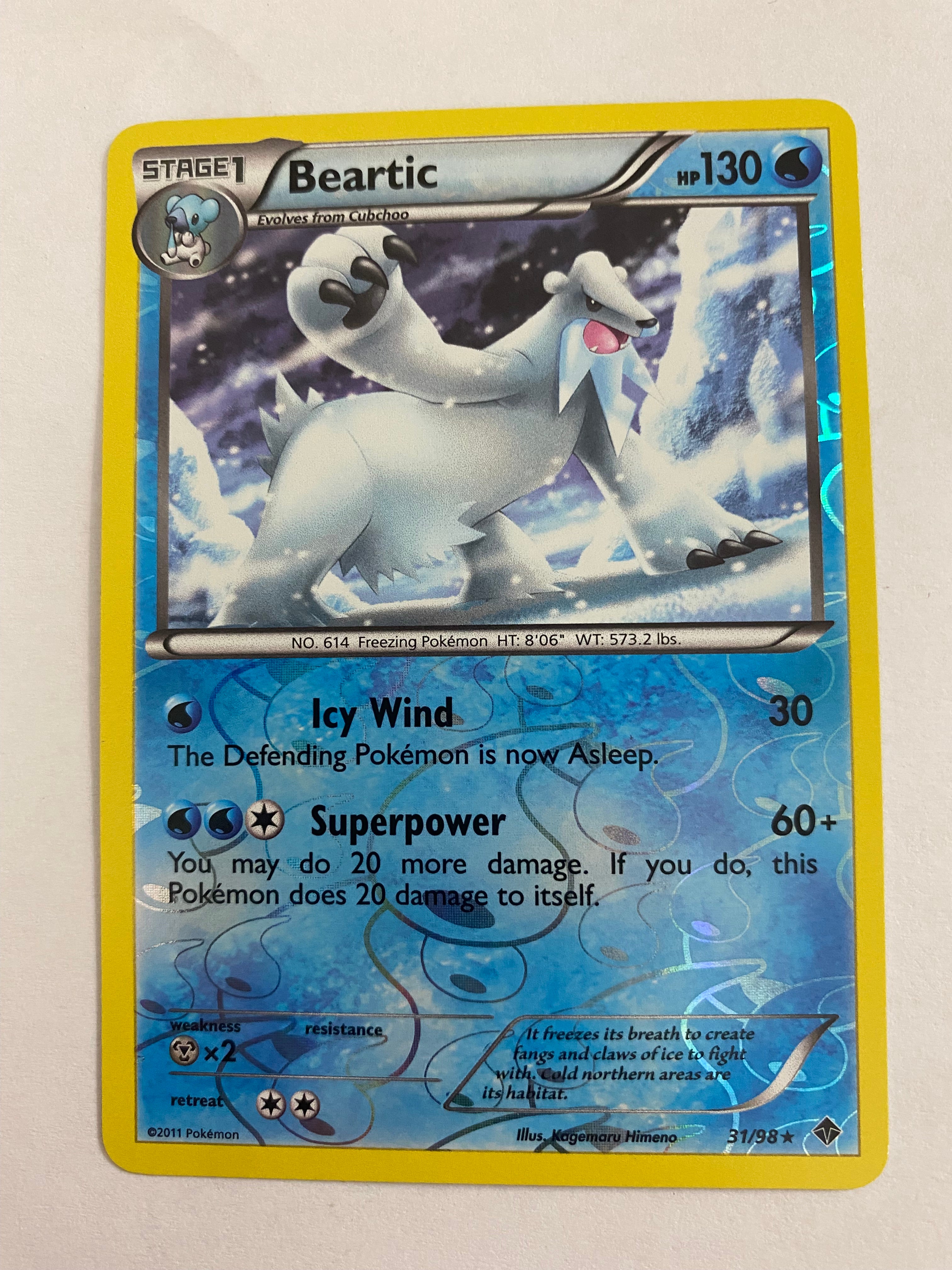 beartic pokemon card Beartic 31/98 Emerging Powers Reverse Holo Rare Pokemon Card Near Mint