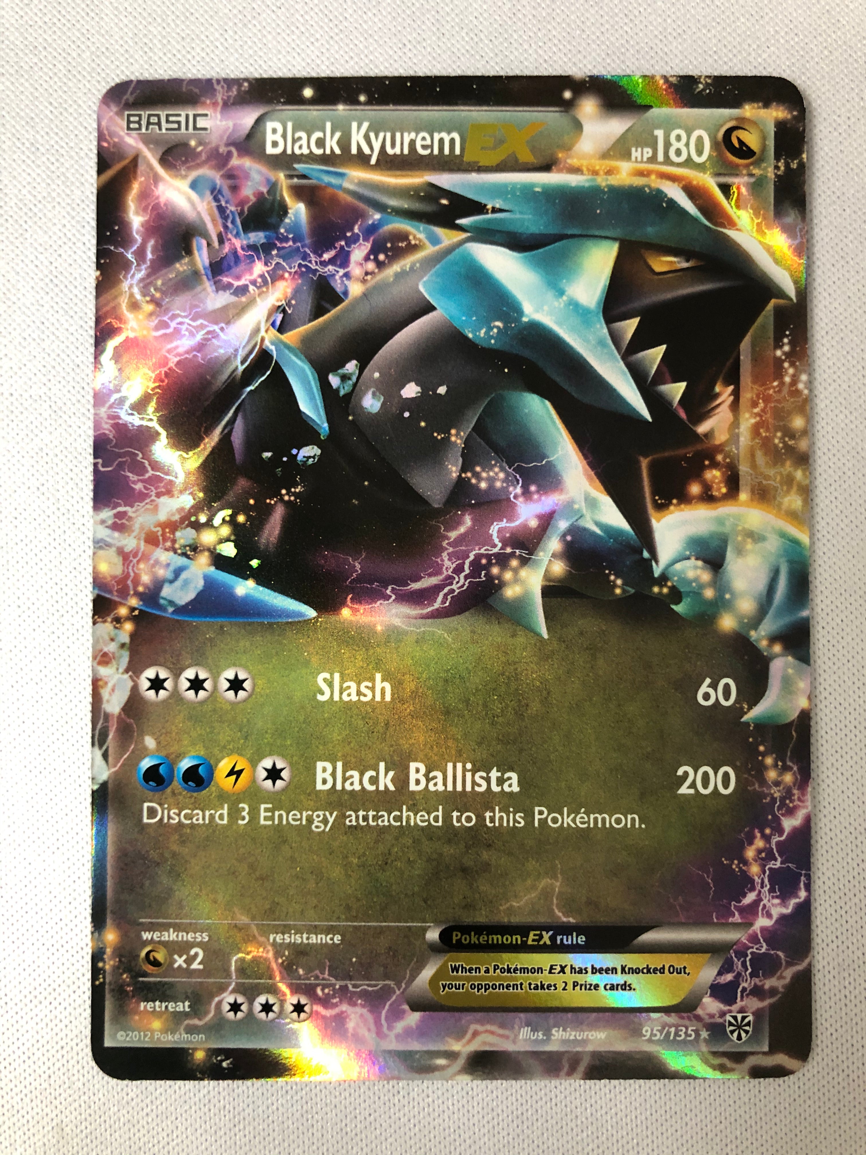 Black Kyurem EX 95/135 Holo Ultra Rare Plasma Storm Pokemon Card Near