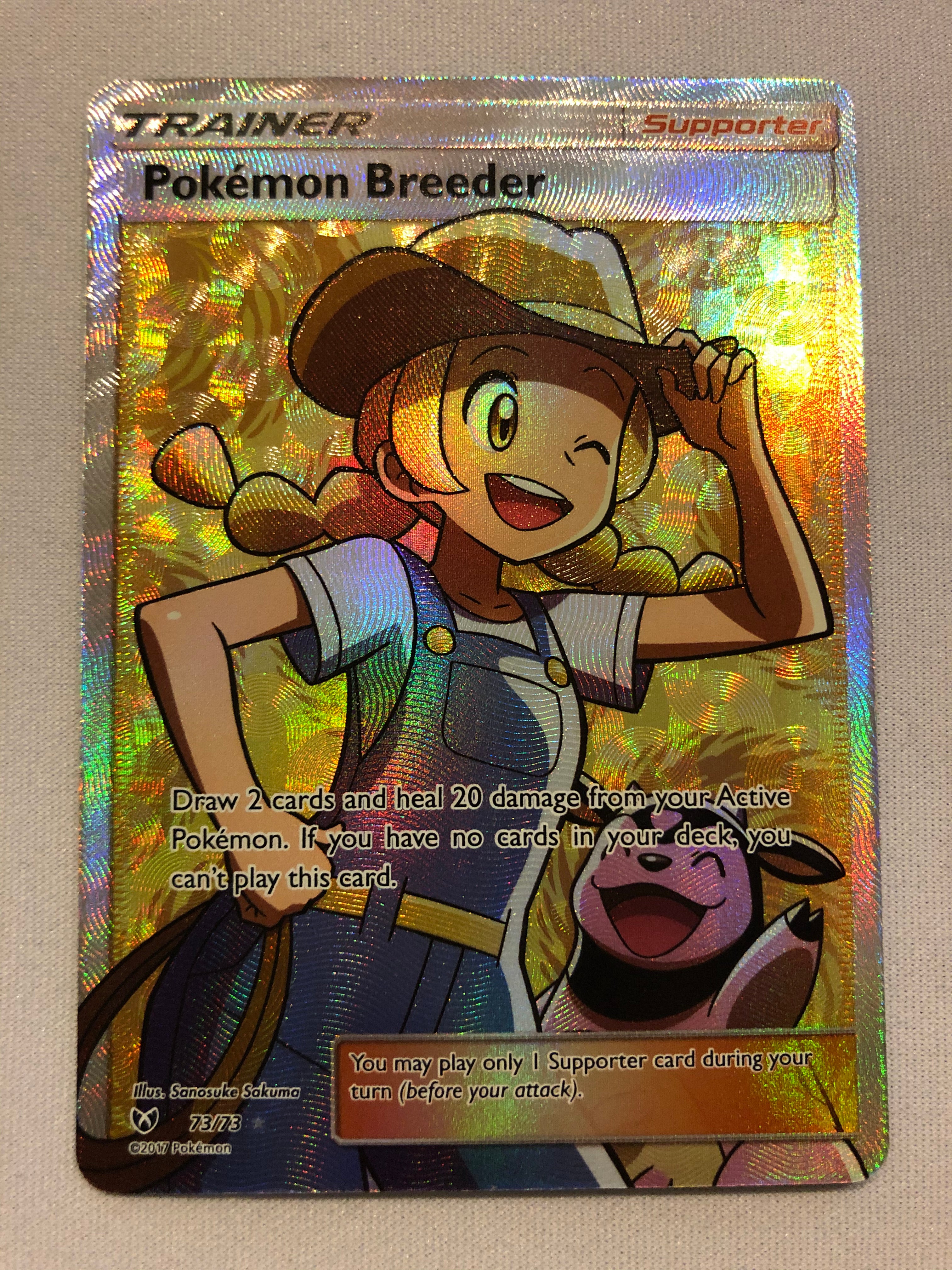 Pokemon Breeder 73/73 Full Art Holo Ultra Rare Pokemon Card Pokemon Breeder 73/73 Full Art Holo Ultra Rare Pokemon Card