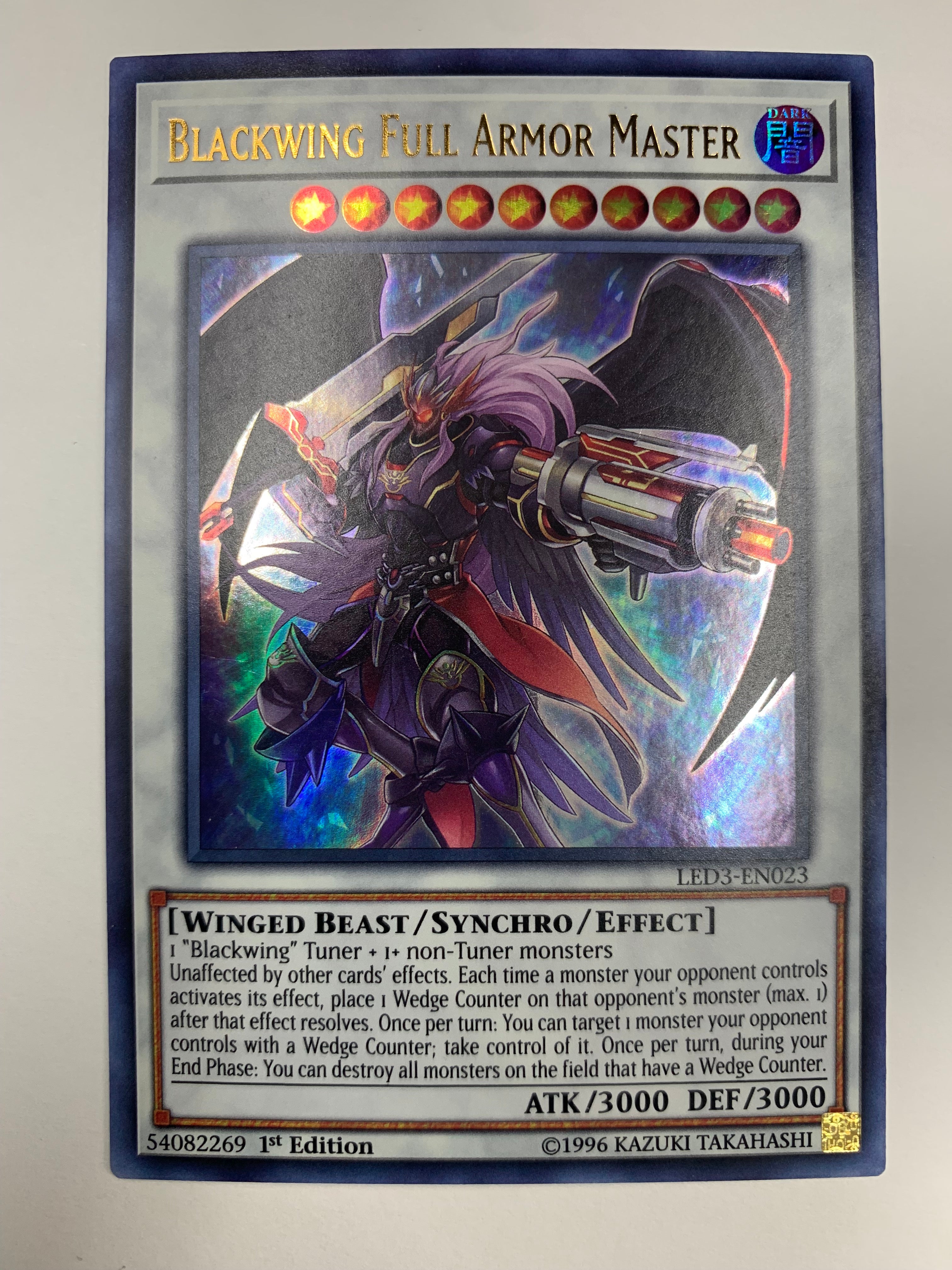 Blackwing Full Armor Master LED3-EN023 1st Edition Ultra Rare Yugioh T